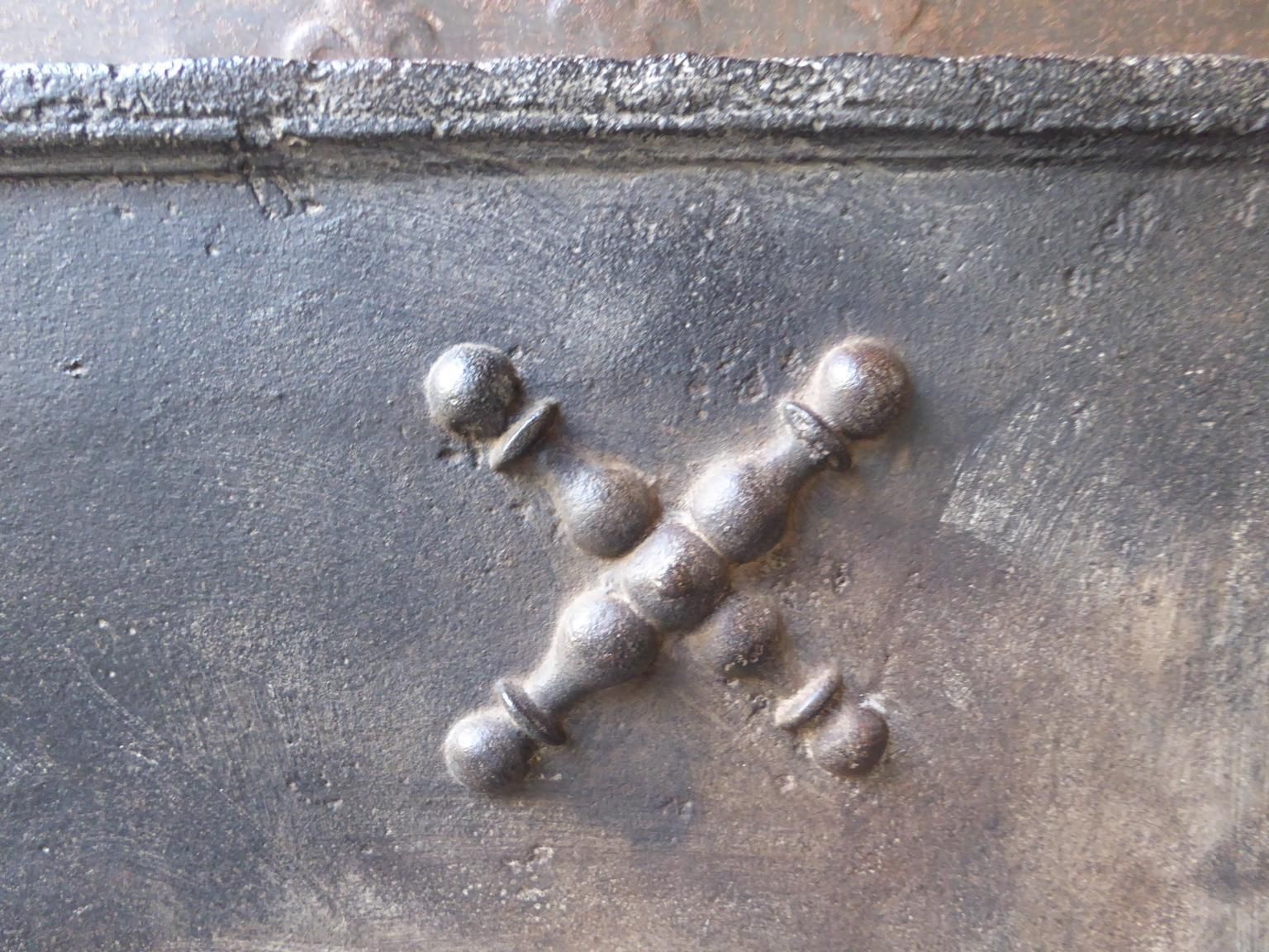 18th Century French 'Pillars With Saint Andrew's Cross' Fireback / Backsplash photo buy