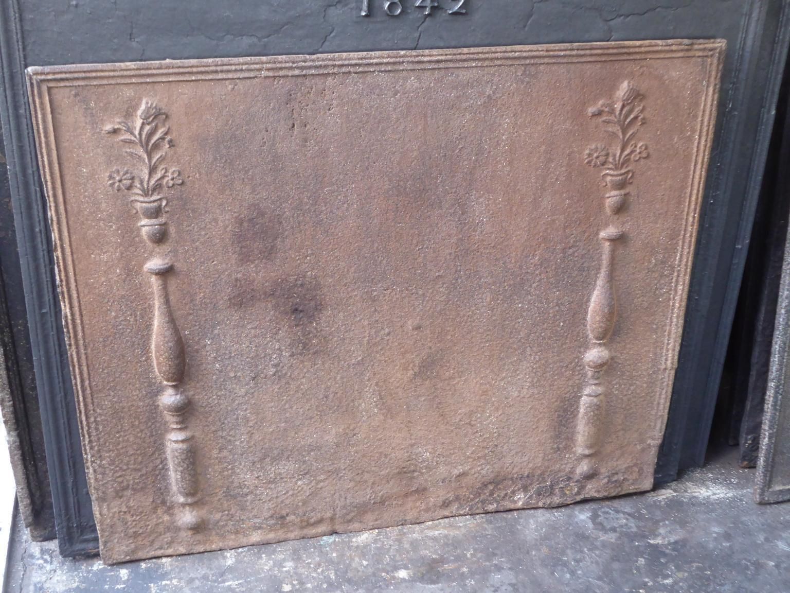 French Louis XV 'Pillars Of Hercules' Fireback / Backsplash, 18th Century photo furniture