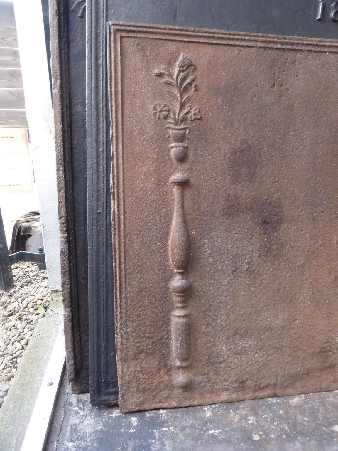 French Louis XV 'Pillars Of Hercules' Fireback / Backsplash, 18th Century photo for sale