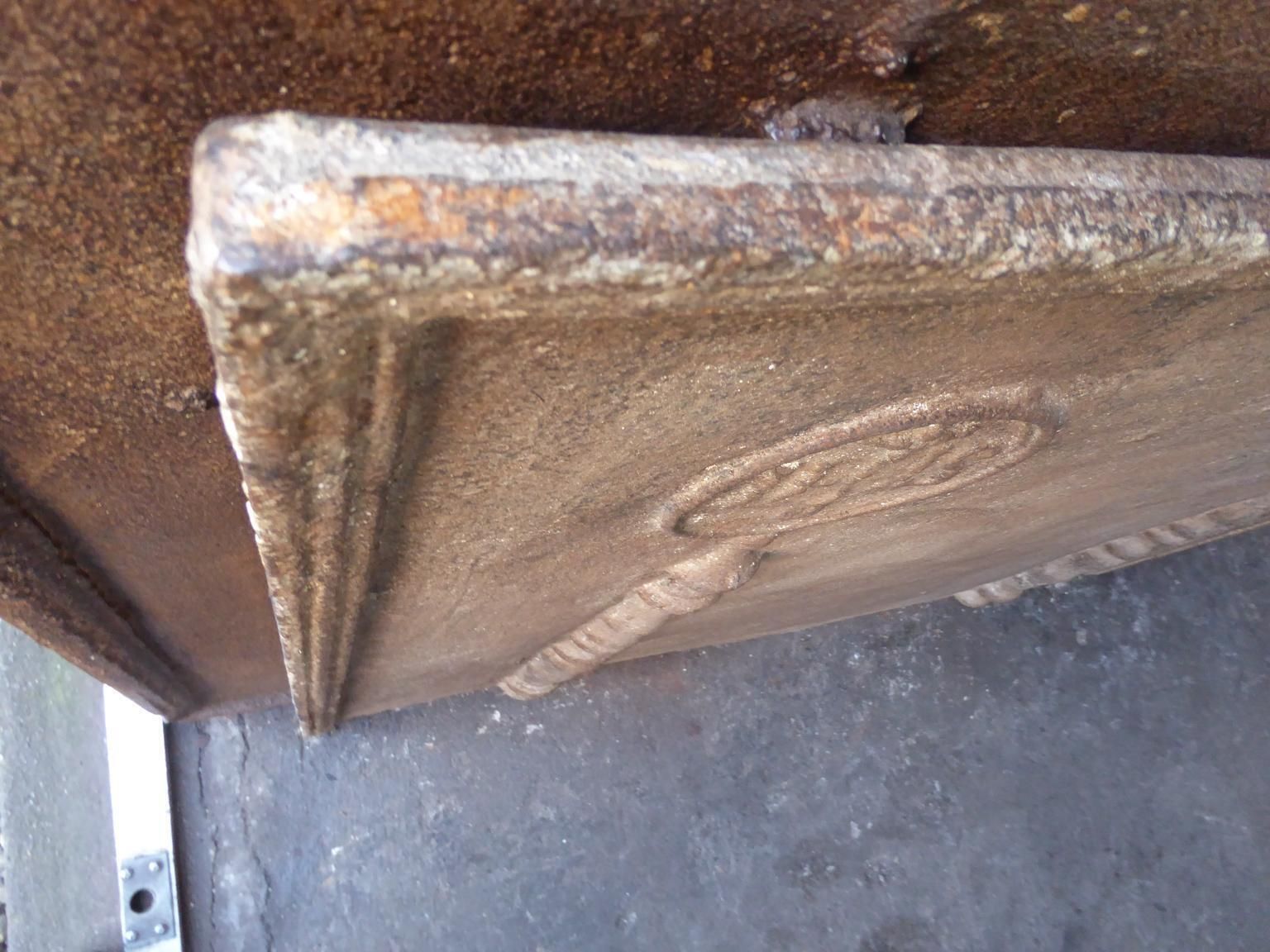 photo furniture 18th Century French Fireback / Backsplash 'Pillars With Medieval Ihs Monograms'