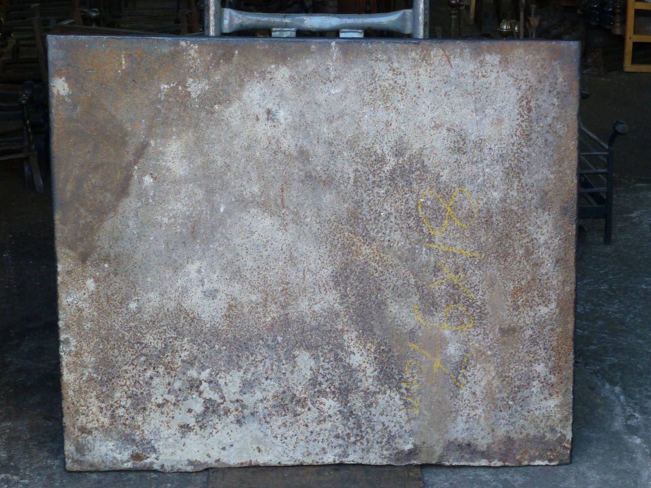 photo furniture Antique French 'Marriage' Fireback / Backsplash, Dated 1797