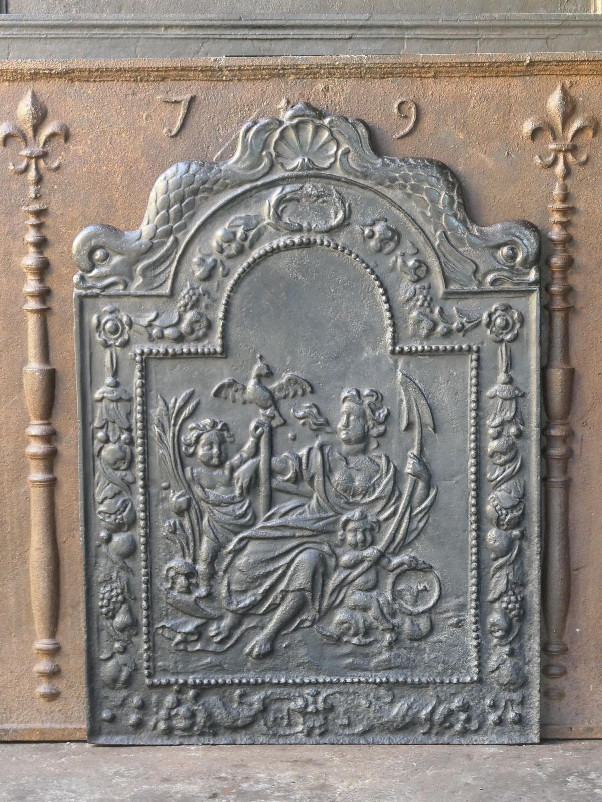 Antique Dutch Louis XIV 'The Hope' Fireback / Backsplash, 17th   18th Century photo Home Fixtures