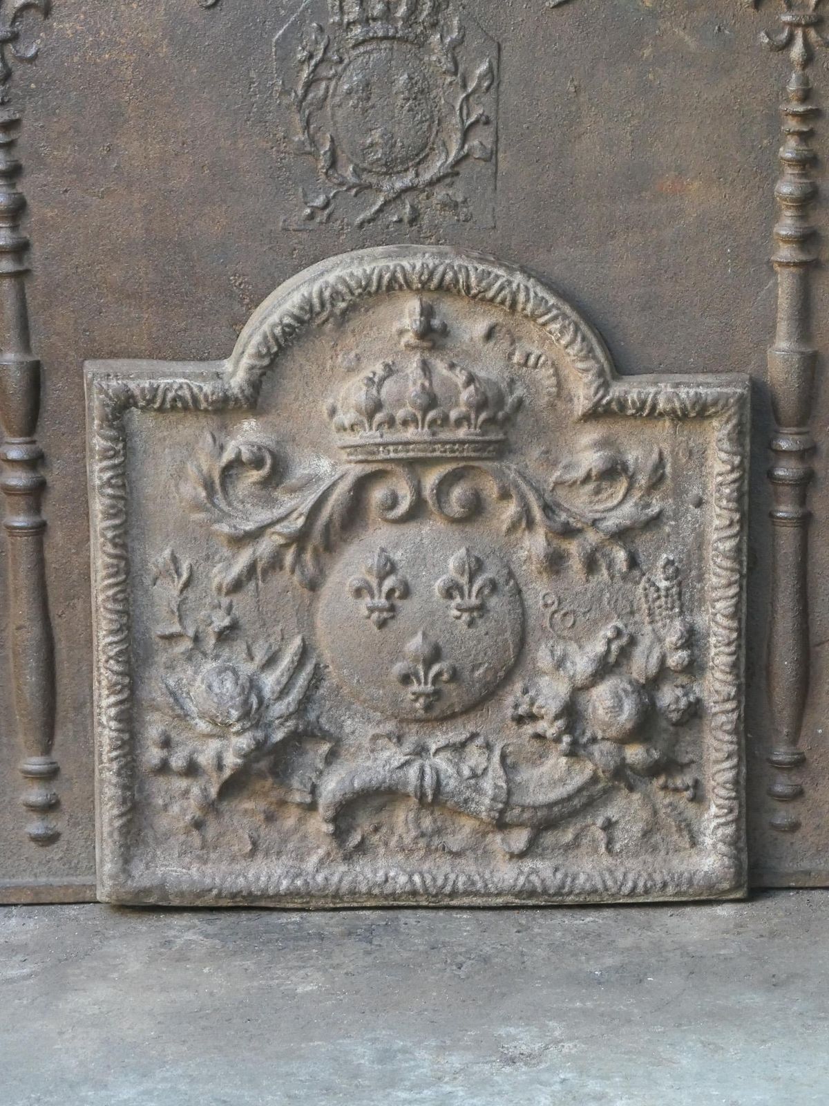 18th Century French Louis XV 'Arms Of France' Fireback / Backsplash photo for sale