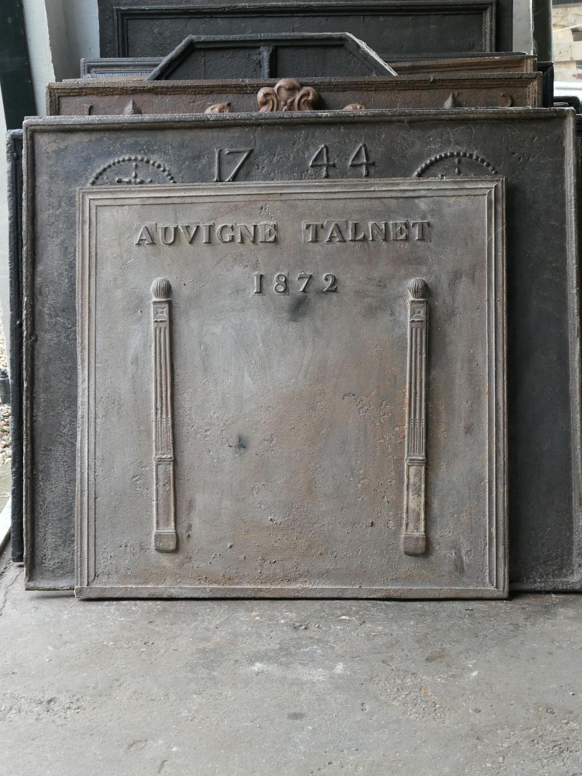 photo furniture Antique French Napoleon III 'Pillars Of Freedom' Fireback / Backsplash, 19th C.