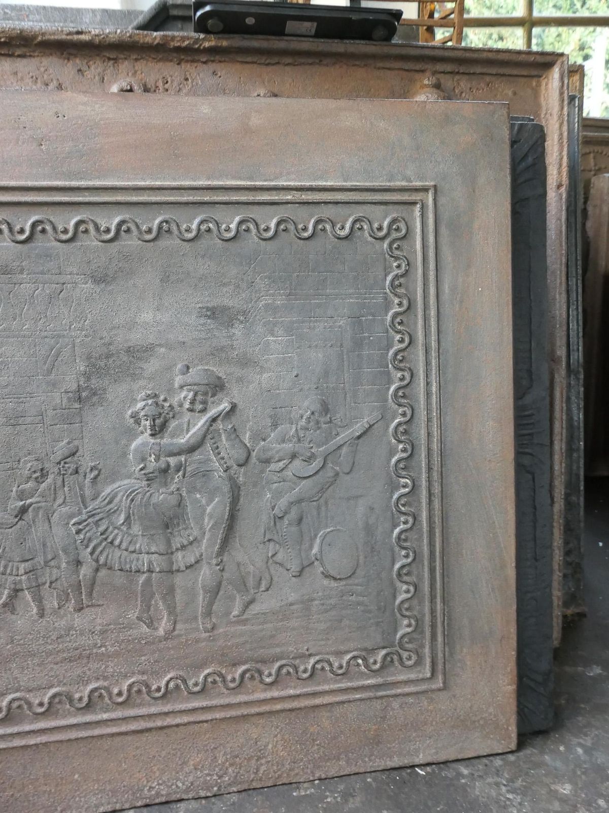 photo furniture Antique French Napoleon III 'Dancers' Fireback / Backsplash, 19th Century