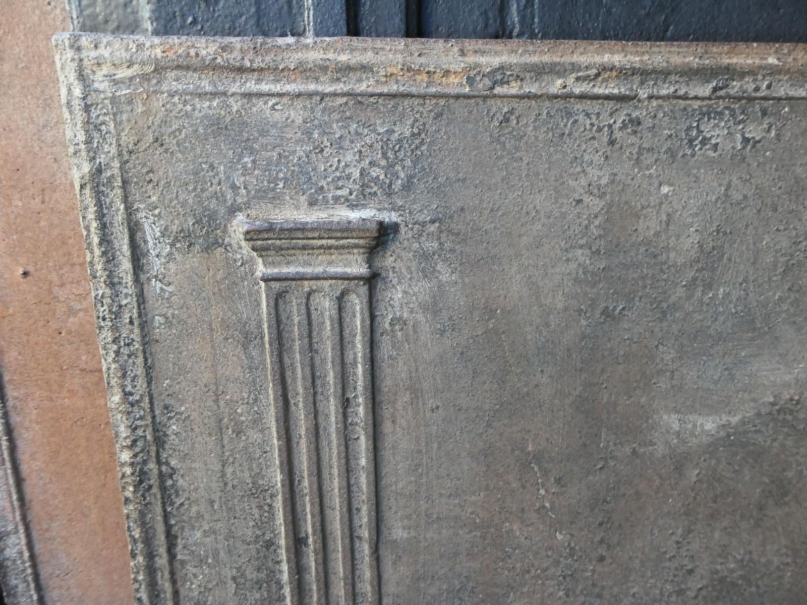 Antique French Neoclassical 'Pillars Of Freedom' Fireback / Backsplash photo vintage