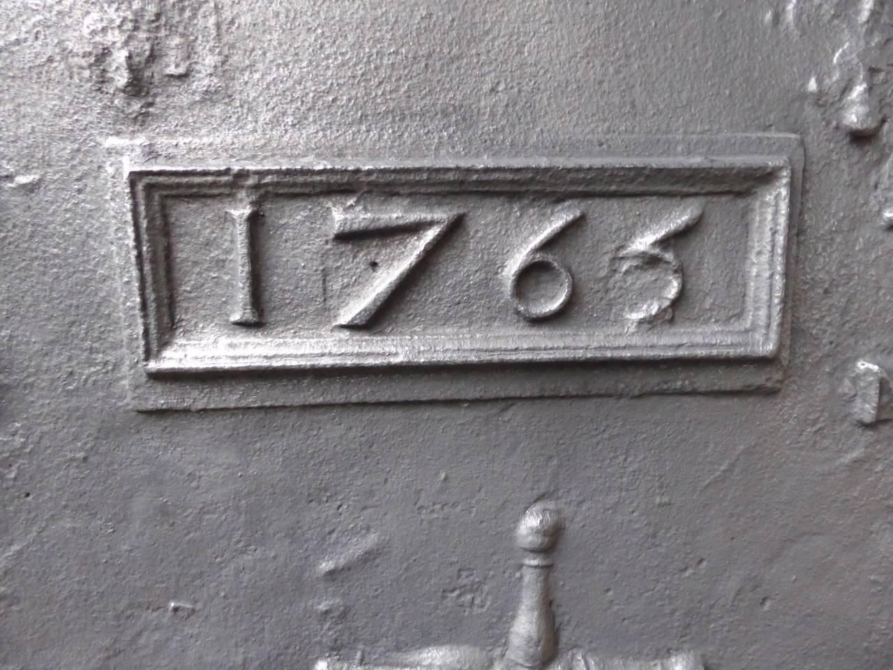 18th Century French 'Fleurs De Lys' Fireback / Backsplash photo 951.0