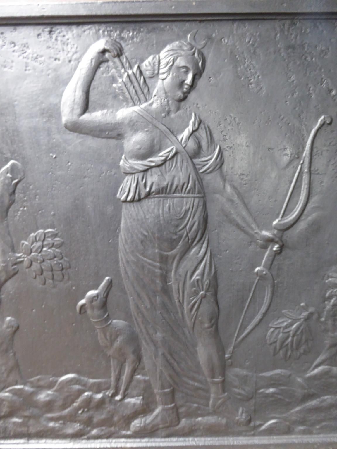Antique French 'Diana' Fireback / Backsplash, 19th Century photo vinterior