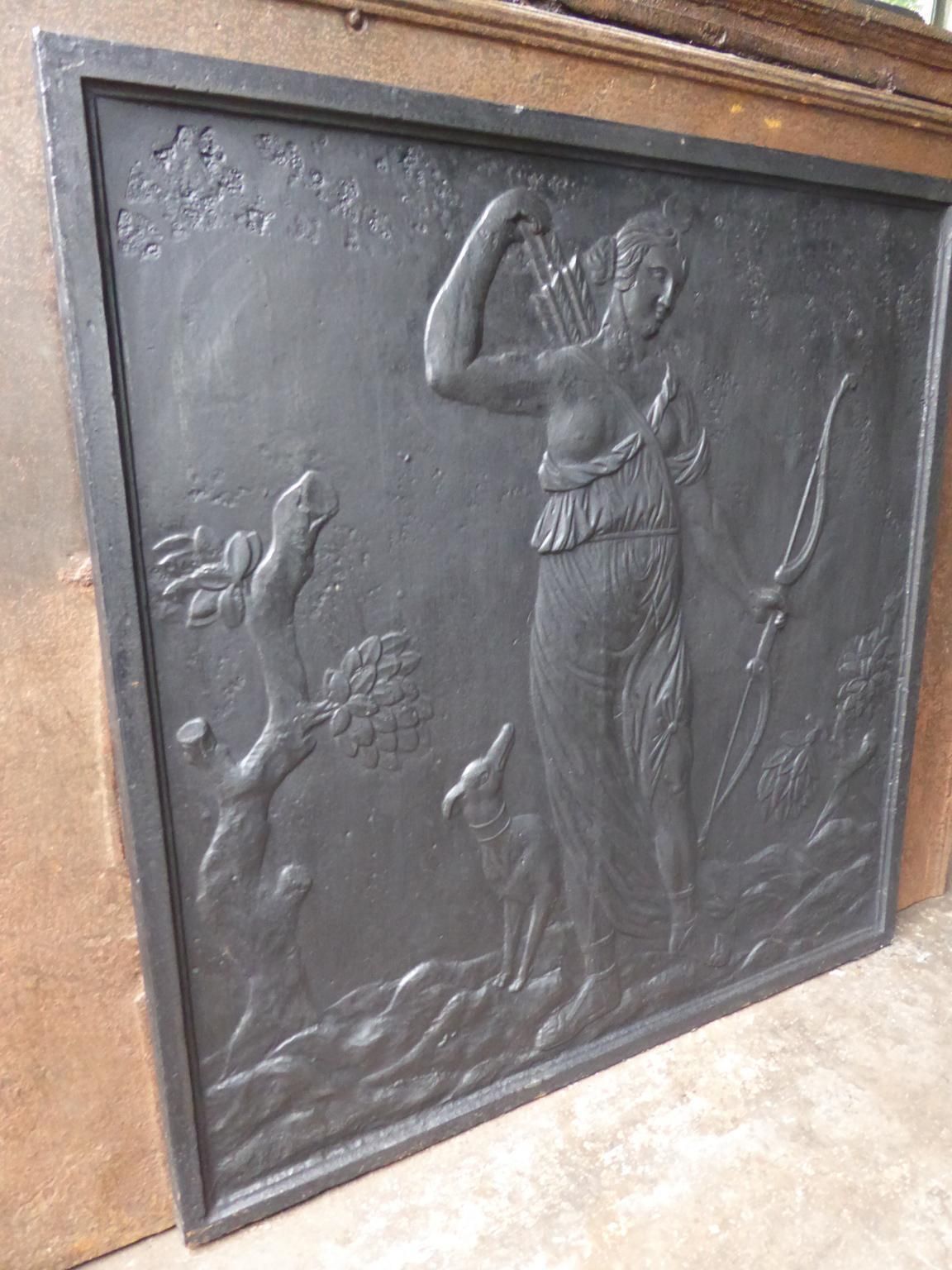 Antique French 'Diana' Fireback / Backsplash, 19th Century photo vintage
