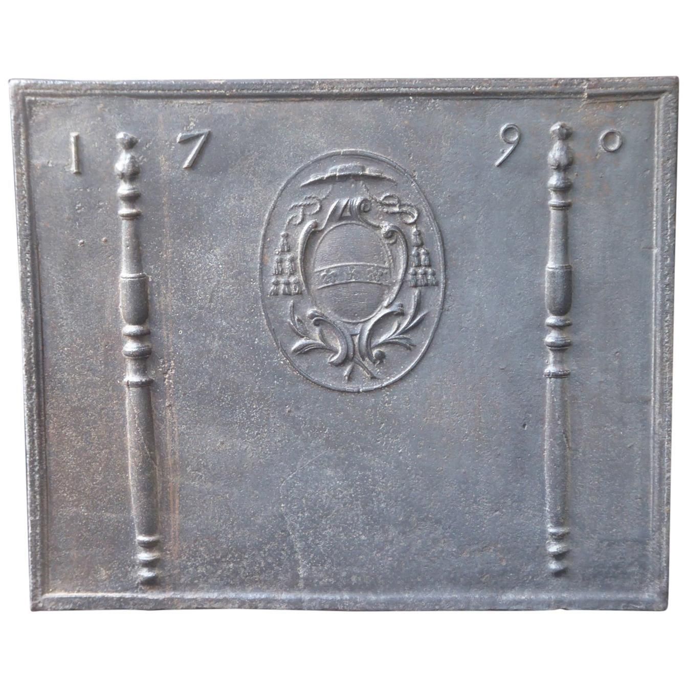 French Louis XV 'Coat Of Arms Fireback / Backsplash, 18th Century
