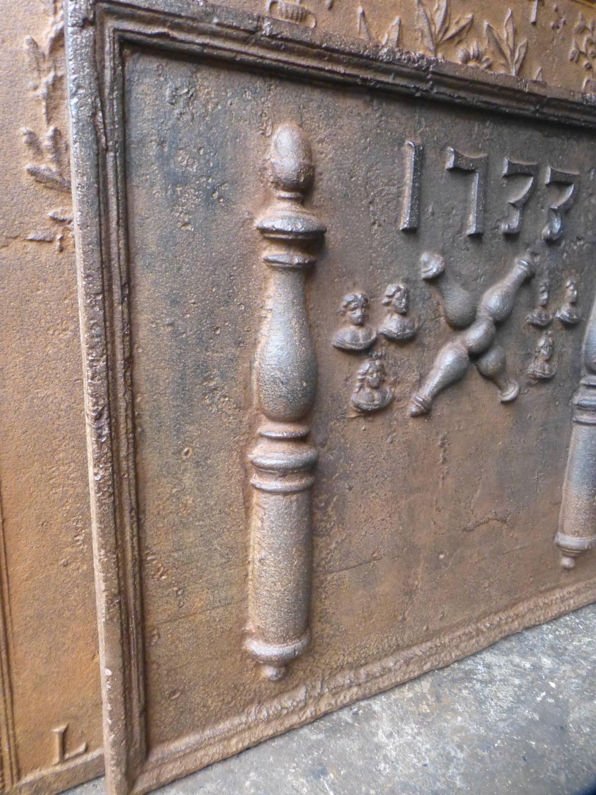 18th Century French 'Pillars Of Hercules' Fireback / Backsplash photo furniture