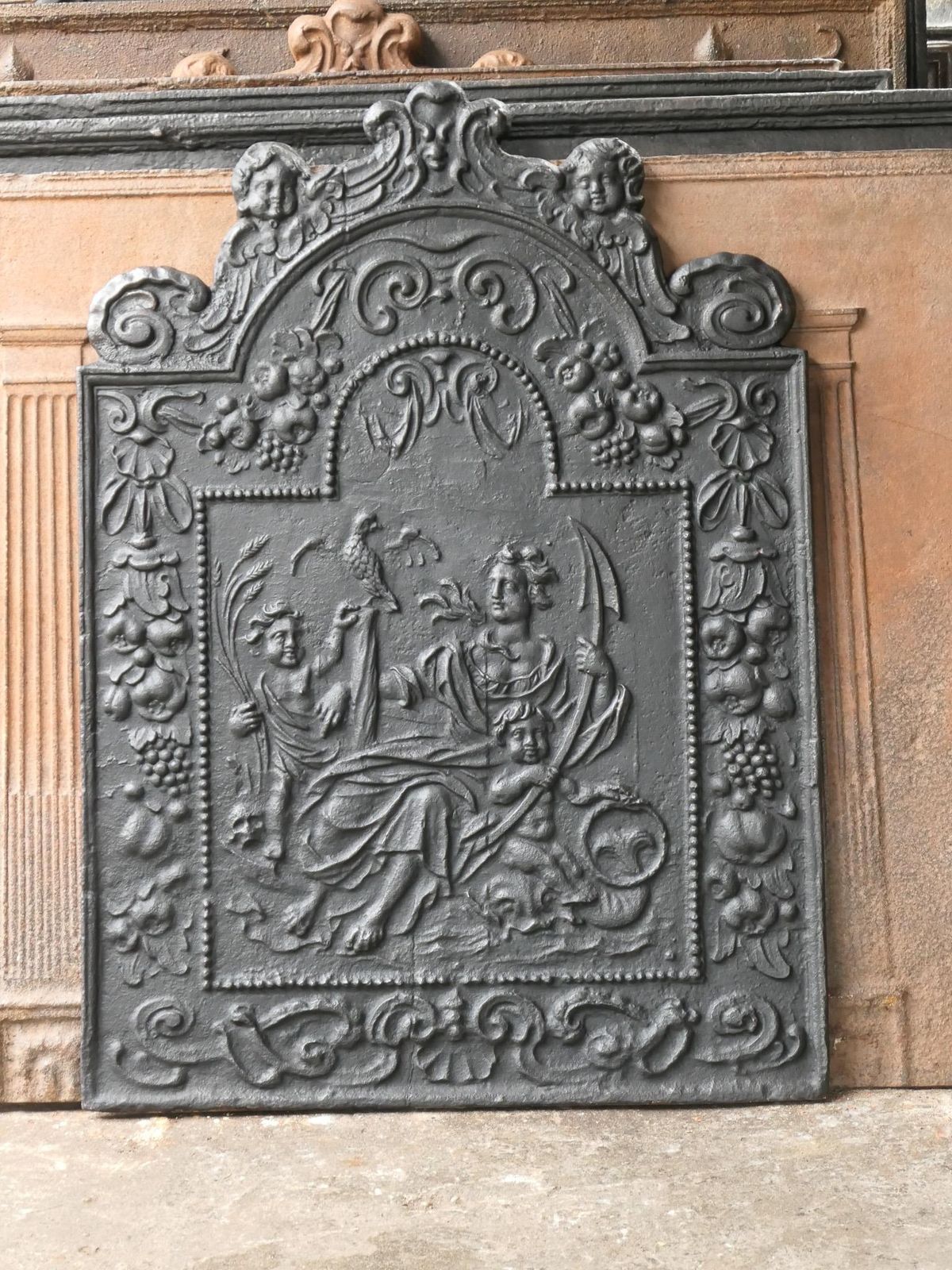 Antique Dutch Louis XIV 'The Hope' Fireback / Backsplash, 17/18th Century photo Home Fixtures