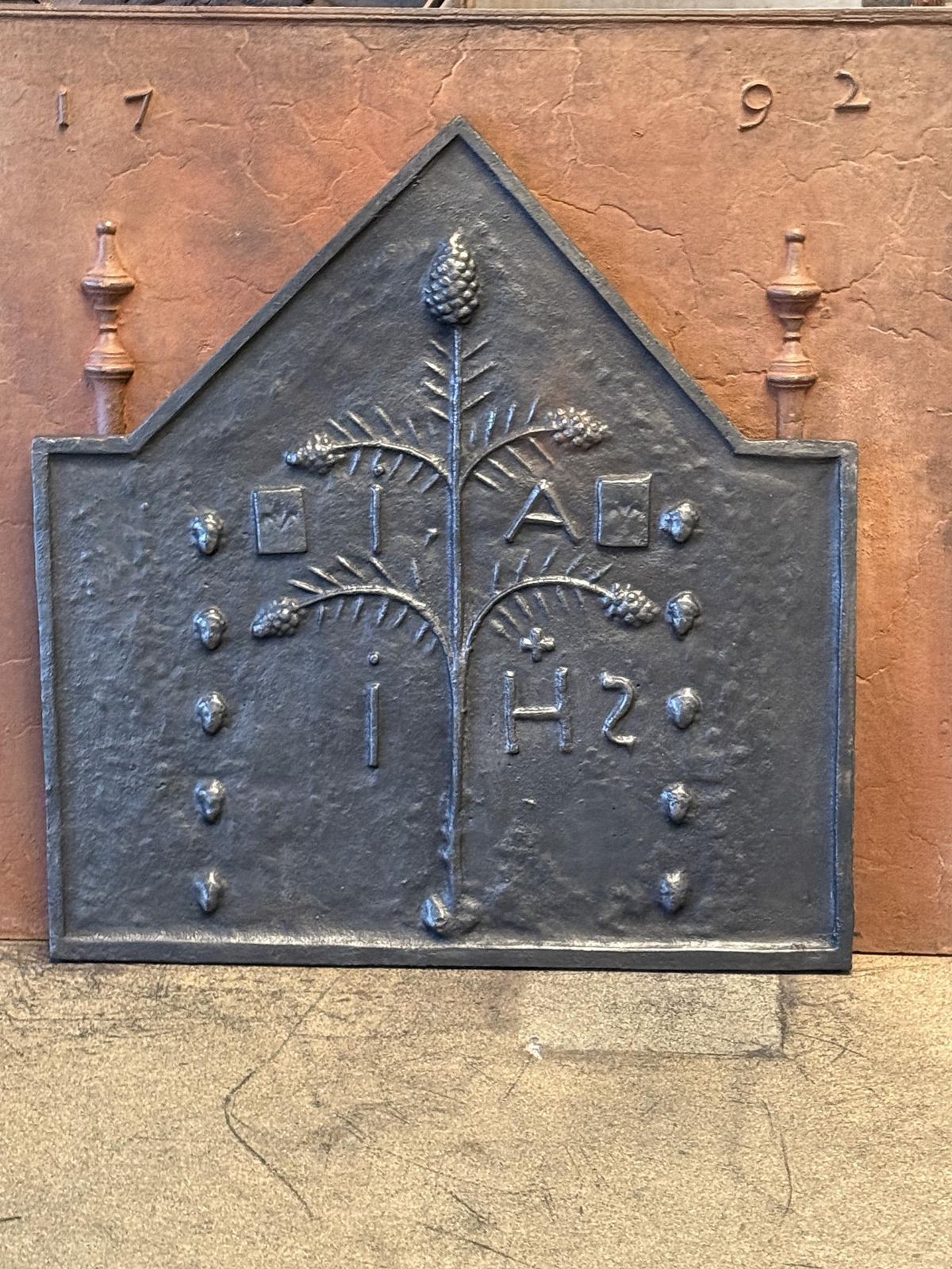 French Gothic Arms Fireback photo for sale