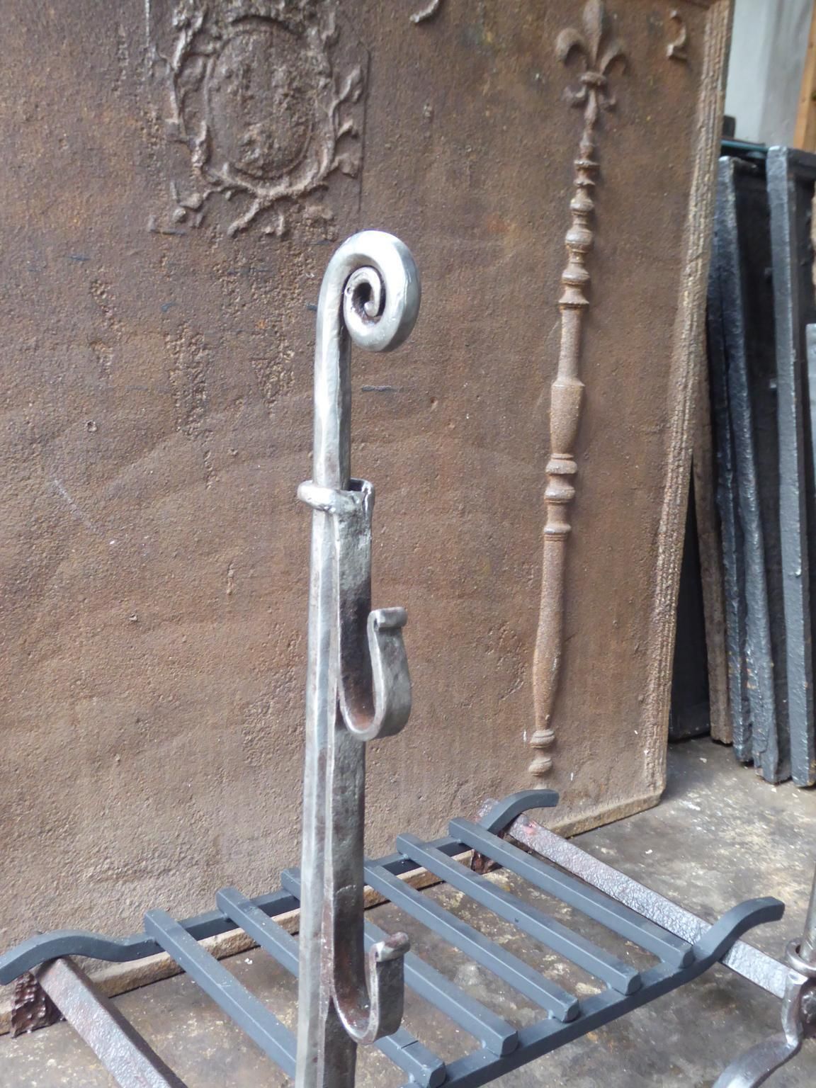 Large French Louis XIII Period Fireplace Grate Or Fire Basket, 17th Century photo vintage