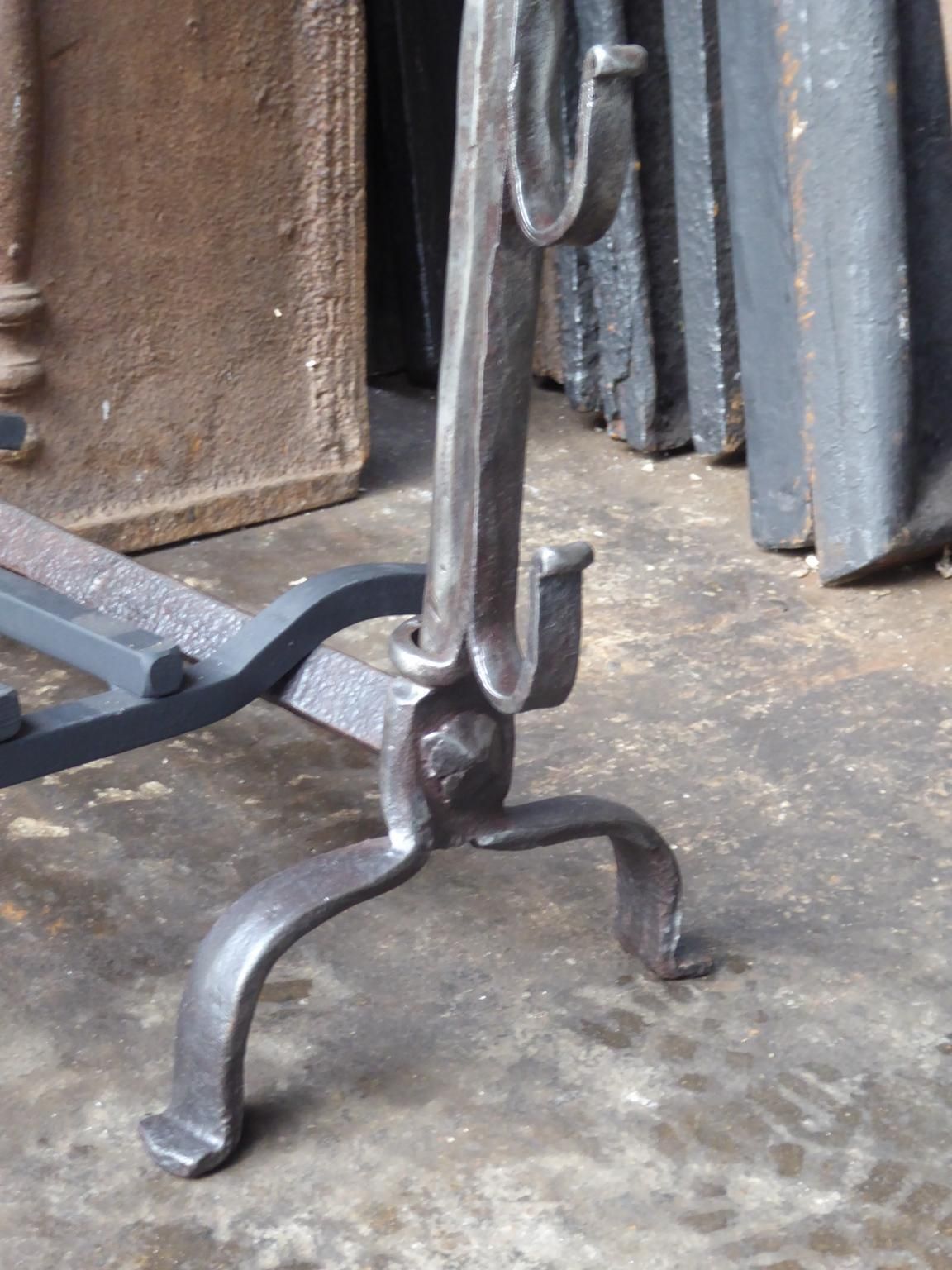 photo for sale Large French Louis XIII Period Fireplace Grate Or Fire Basket, 17th Century