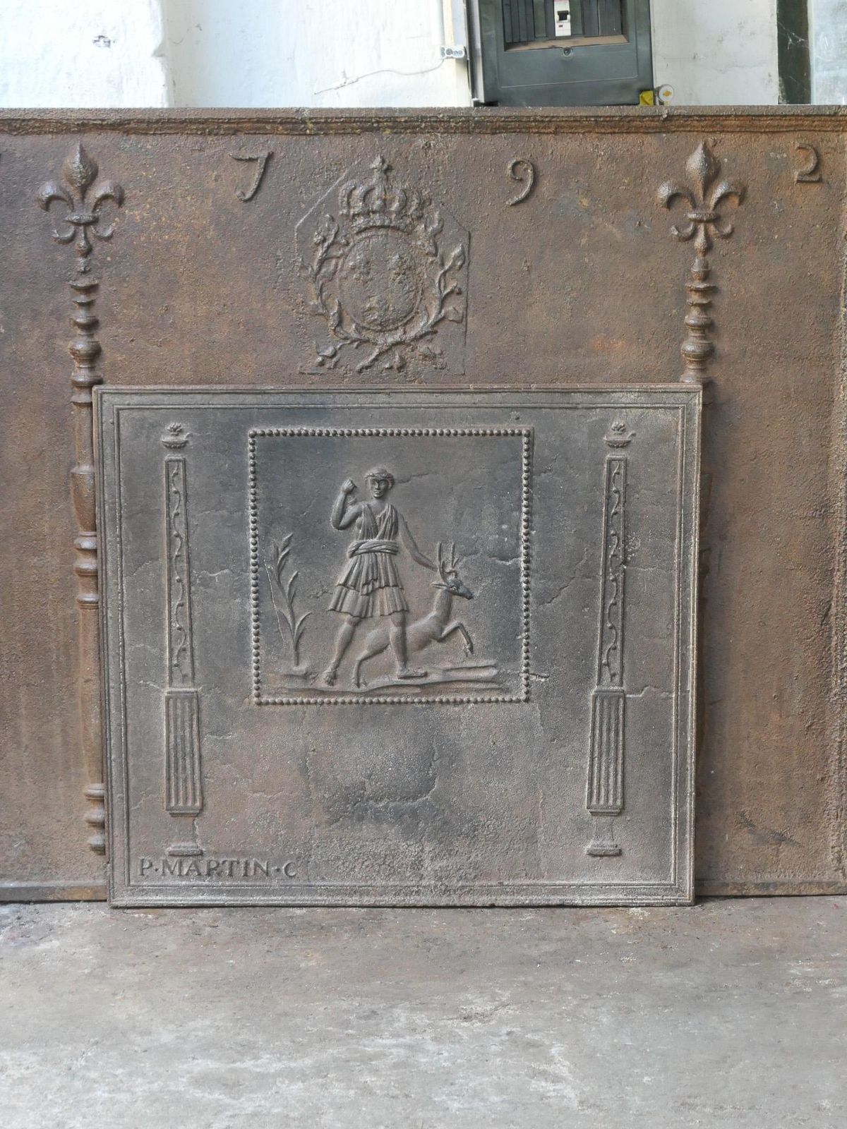 Antique French Neoclassical Fireback, 18th   19th Century photo for sale