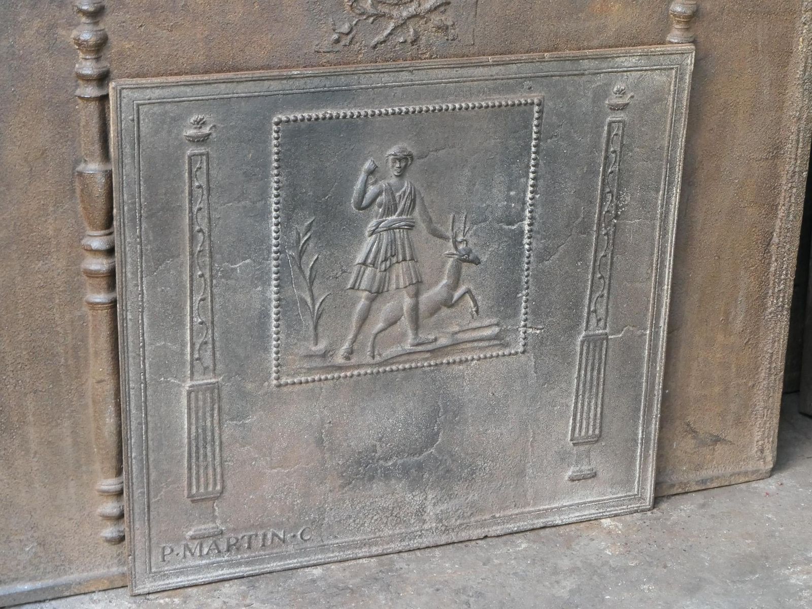 Antique French Neoclassical Fireback, 18th   19th Century photo buy