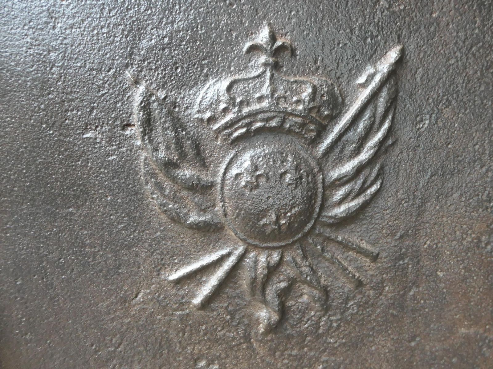 18th Century French Louis XV 'Arms Of France' Fireback / Backsplash photo vintage