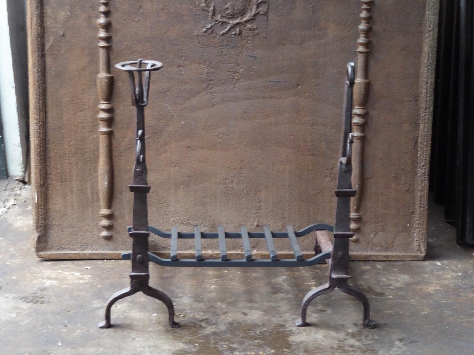 Large French Louis XIII Period Fireplace Grate Or Fire Basket, 17th Century photo 1258.0