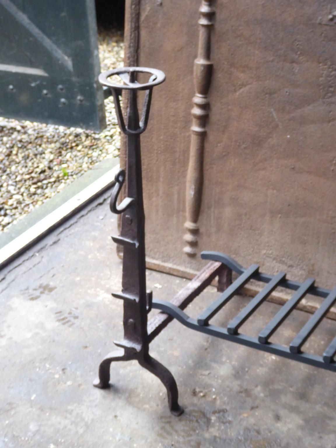 Large French Louis XIII Period Fireplace Grate Or Fire Basket, 17th Century photo buy