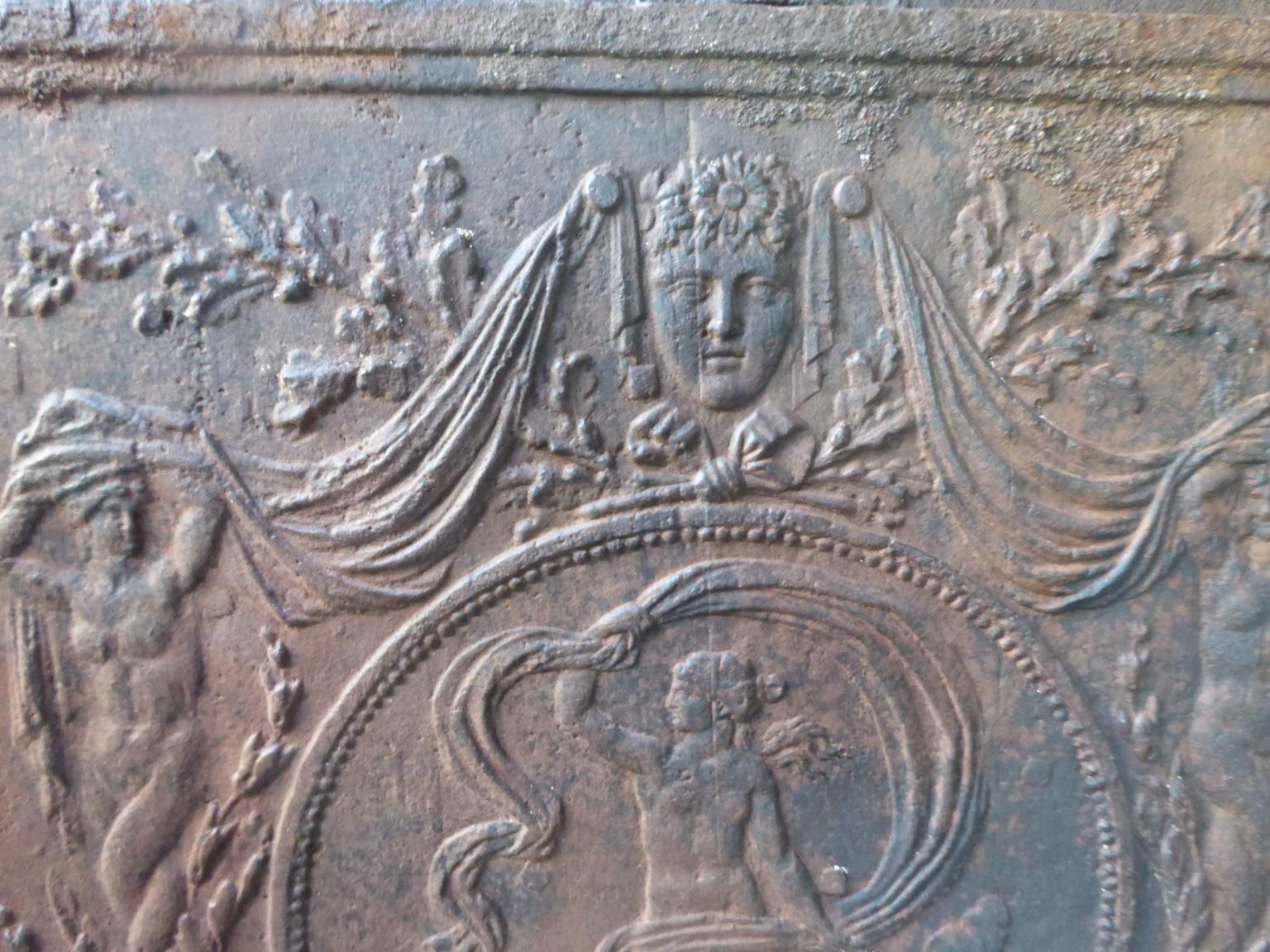 Antique French Fireback / Backsplash With The Goddess Venus, 18th Century photo Home Fixtures