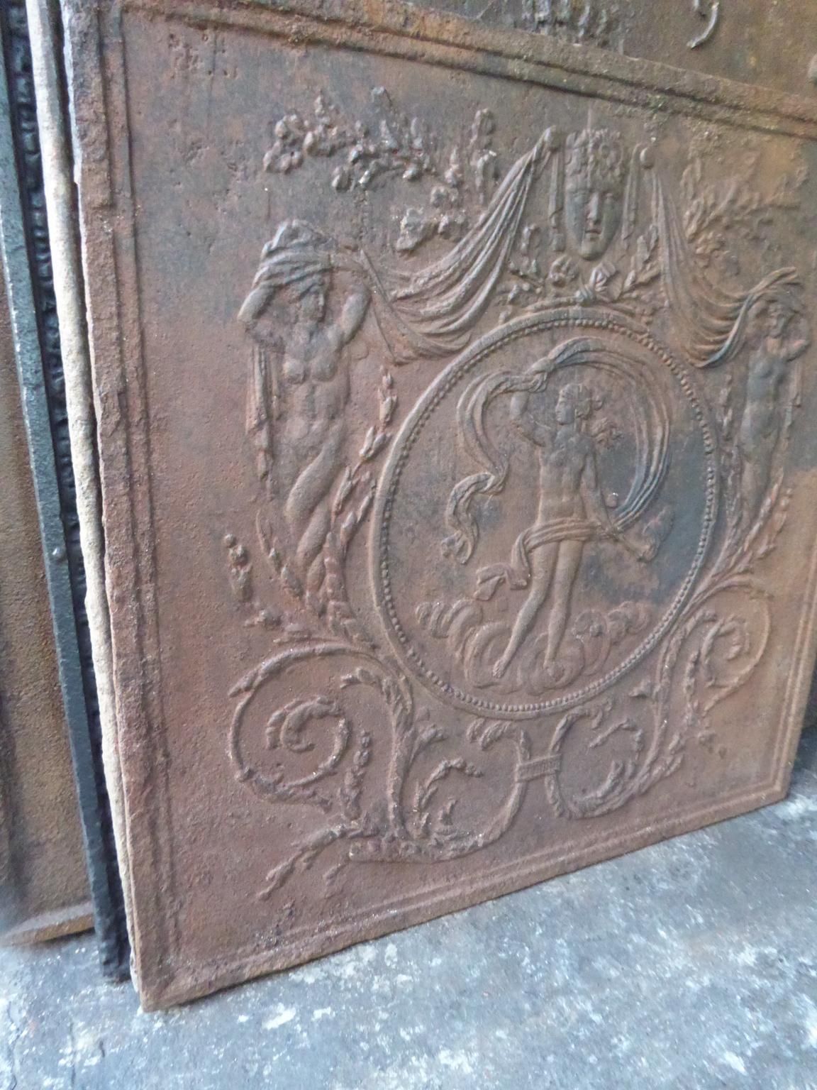 Antique French Fireback / Backsplash With The Goddess Venus, 18th Century photo buy