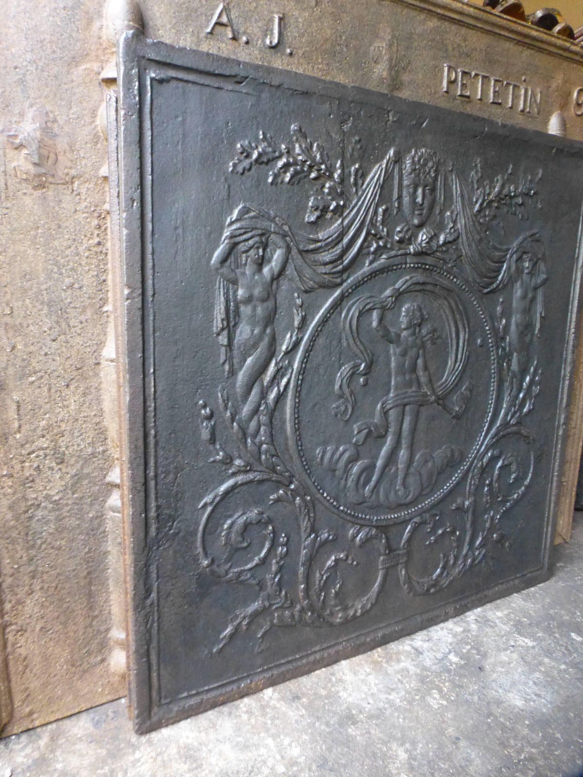 Antique French Fireback / Backsplash With The Goddess Venus, 18th Century photo furniture