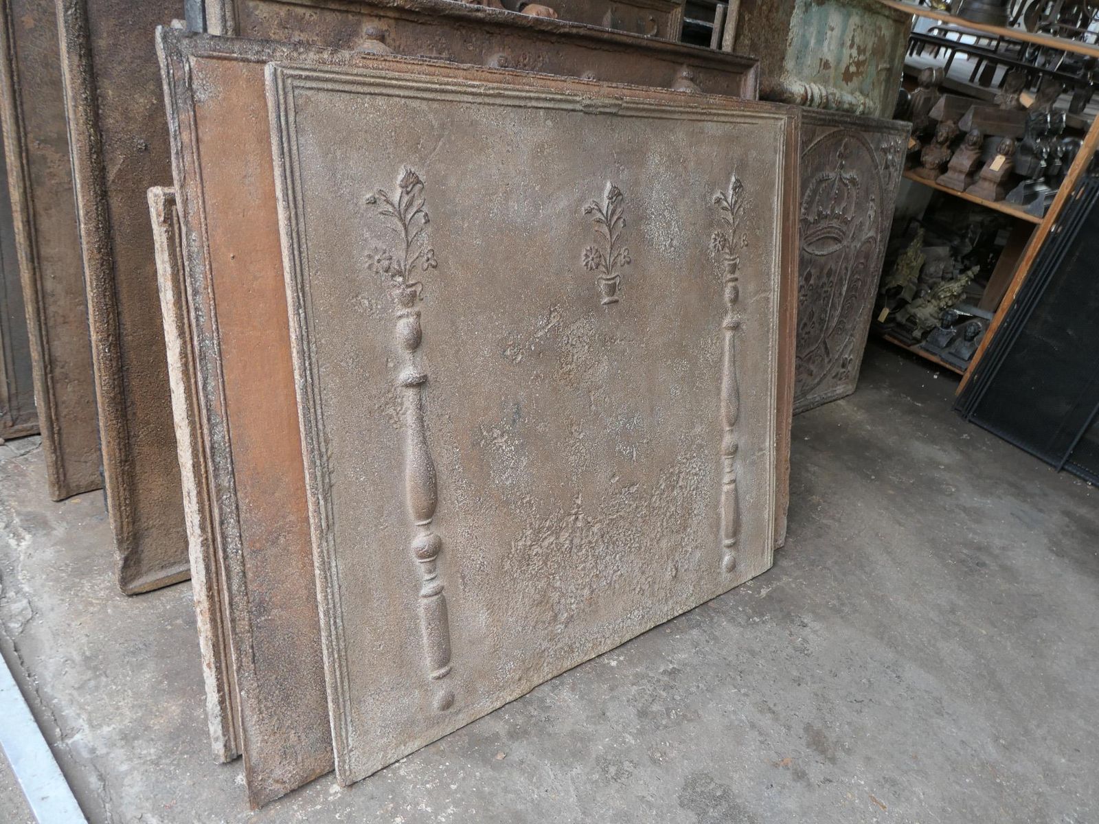 photo furniture Large French Louis XV Period Fireback / Backsplash, 18th Century