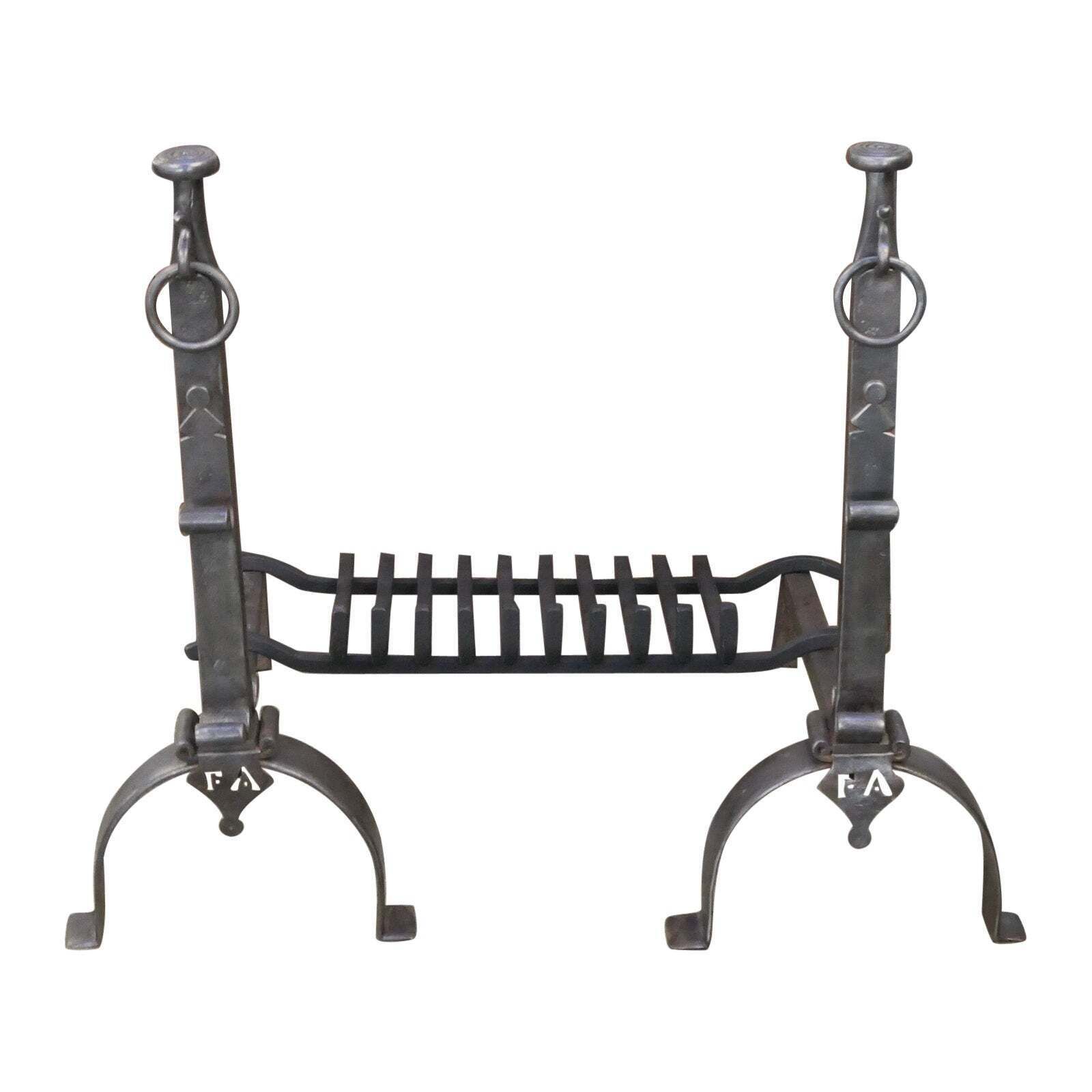 Large French Louis XV Period Fireplace Grate Or Fire Basket, 18th Century