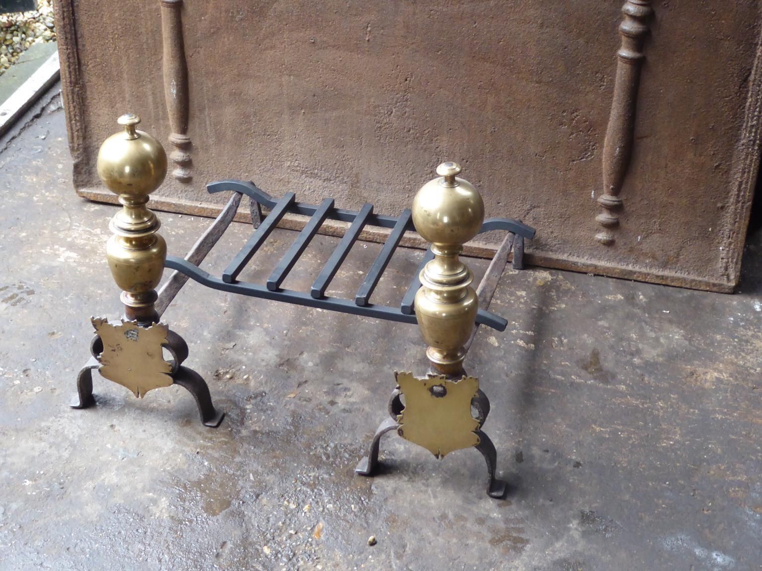 Spanish Renaissance Period Fireplace Grate Or Fire Basket, 16th Century photo vintage