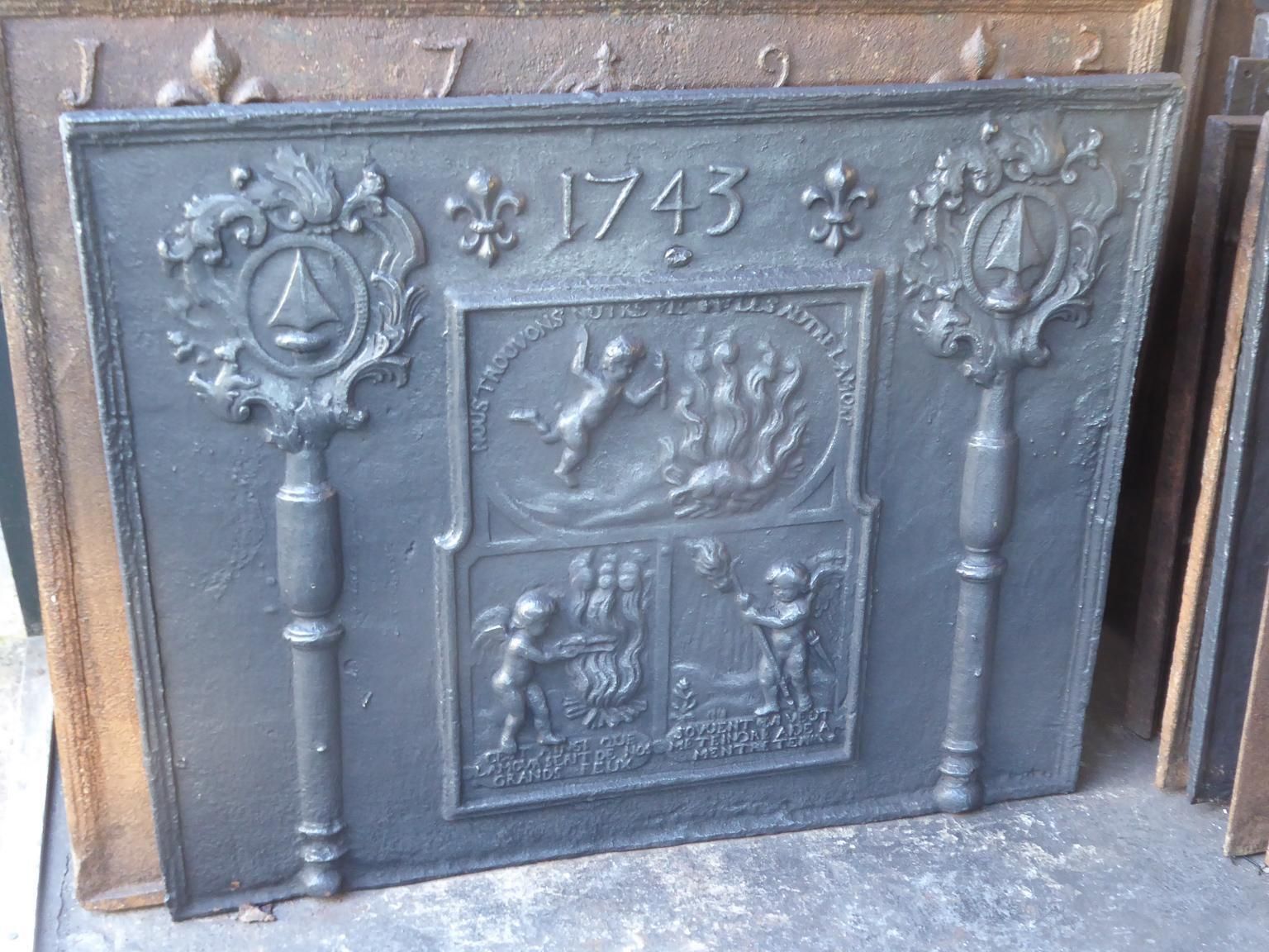 18th Century French 'Allegory Of Love' Fireback / Backsplash photo for sale