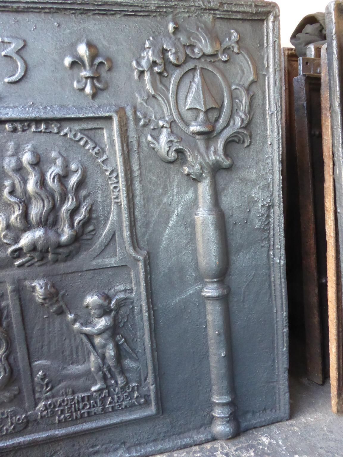 18th Century French 'Allegory Of Love' Fireback / Backsplash photo vinterior