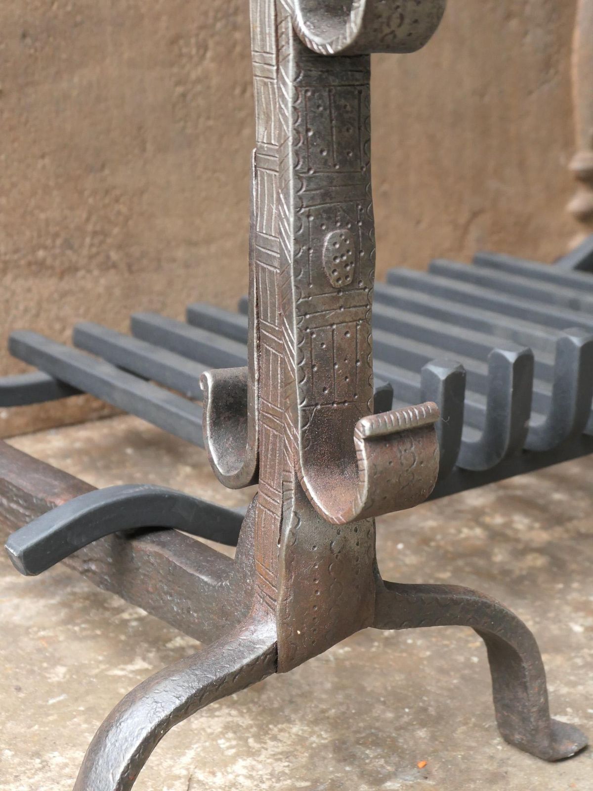 photo for sale French Louis XIII Period Fireplace Grate Or Fire Basket, 17th Century
