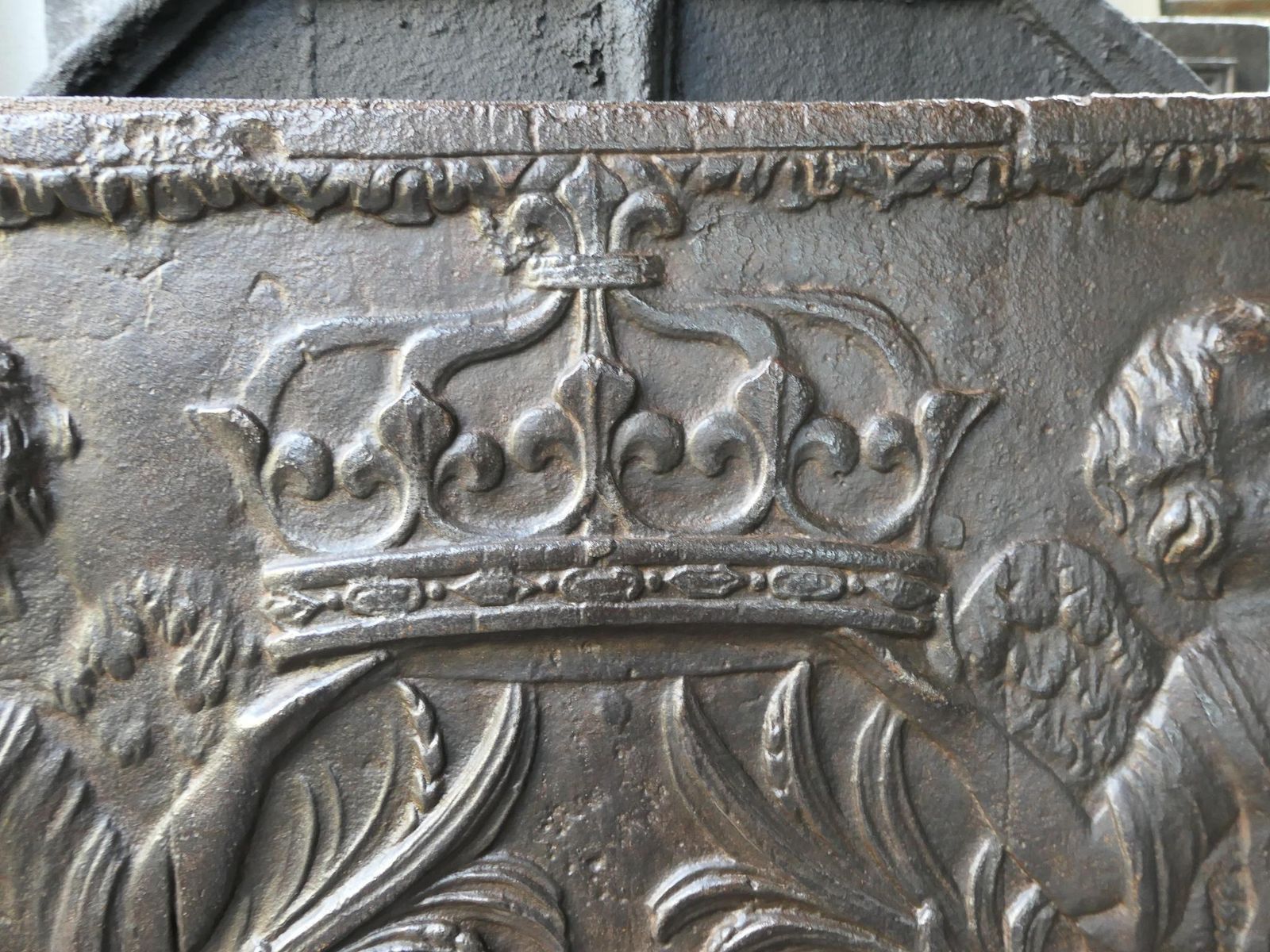Antique French Louis XV Arms Of France Fireback / Backsplash, 18th Century photo buy