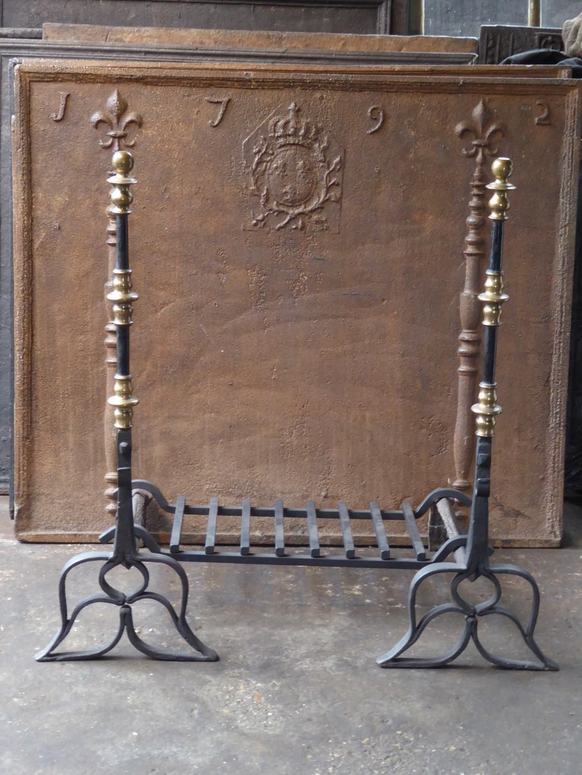 Large French Renaissance Period Fireplace Grate Or Fire Basket, 16th   17th C. photo buy