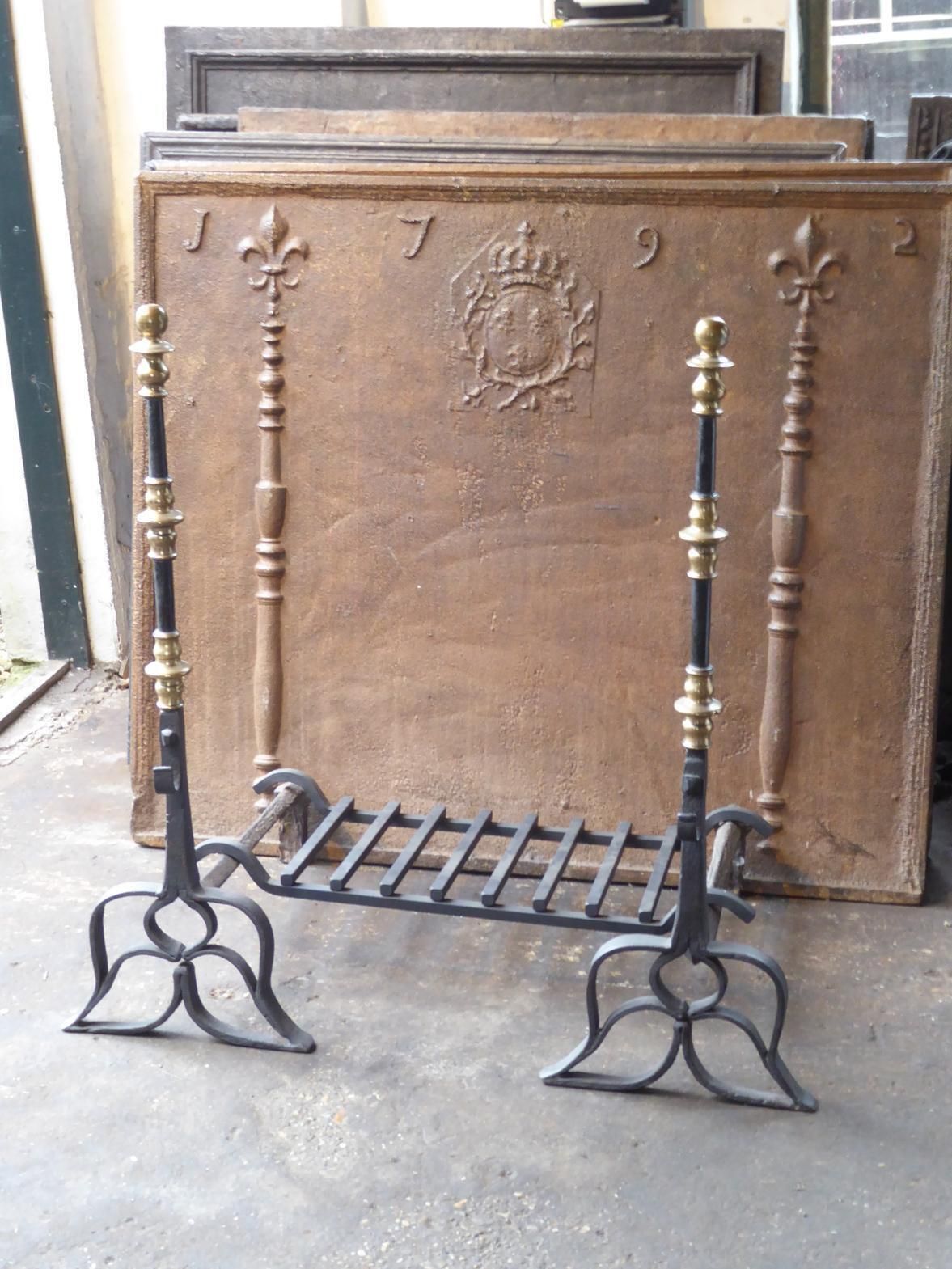 photo furniture Large French Renaissance Period Fireplace Grate Or Fire Basket, 16th   17th C.