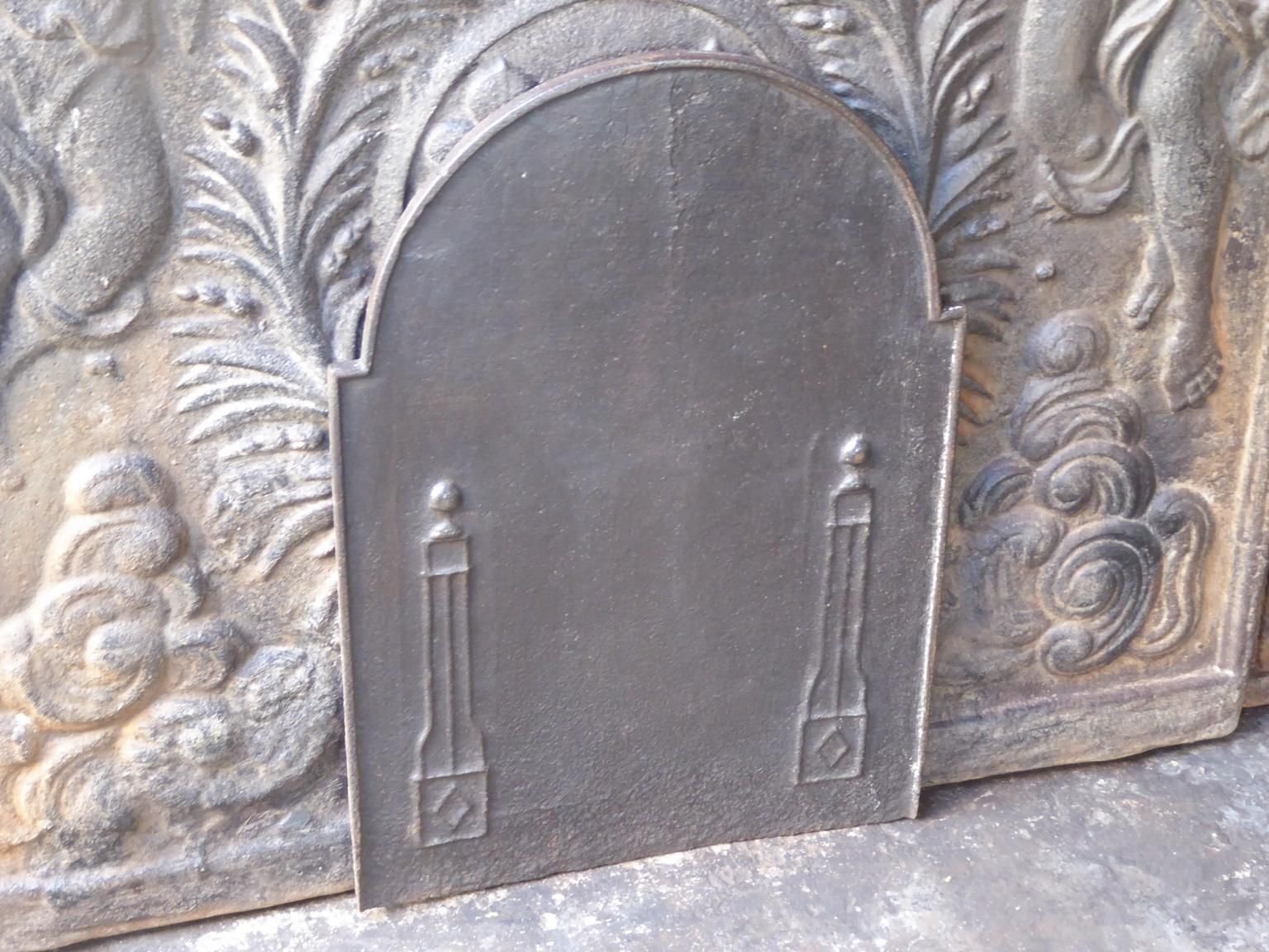 Antique French Neoclassical 'Pillars Of Freedom' Fireback / Backsplash, 19th C. photo for sale
