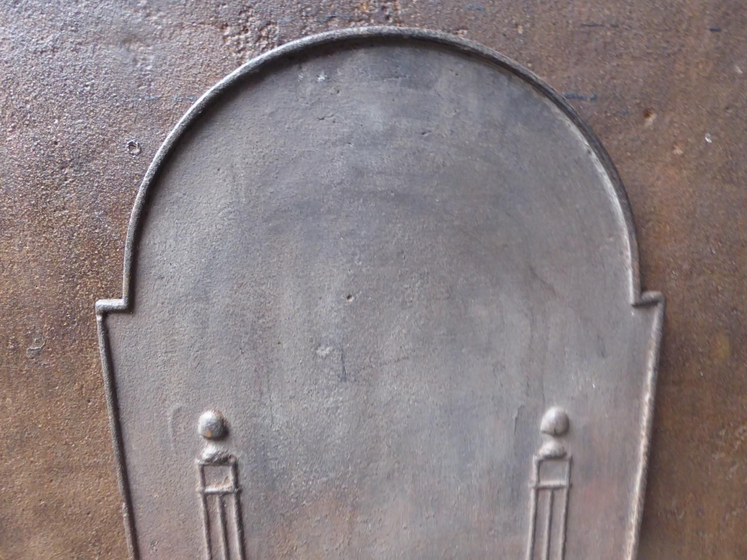 Antique French Neoclassical 'Pillars Of Freedom' Fireback / Backsplash photo for sale