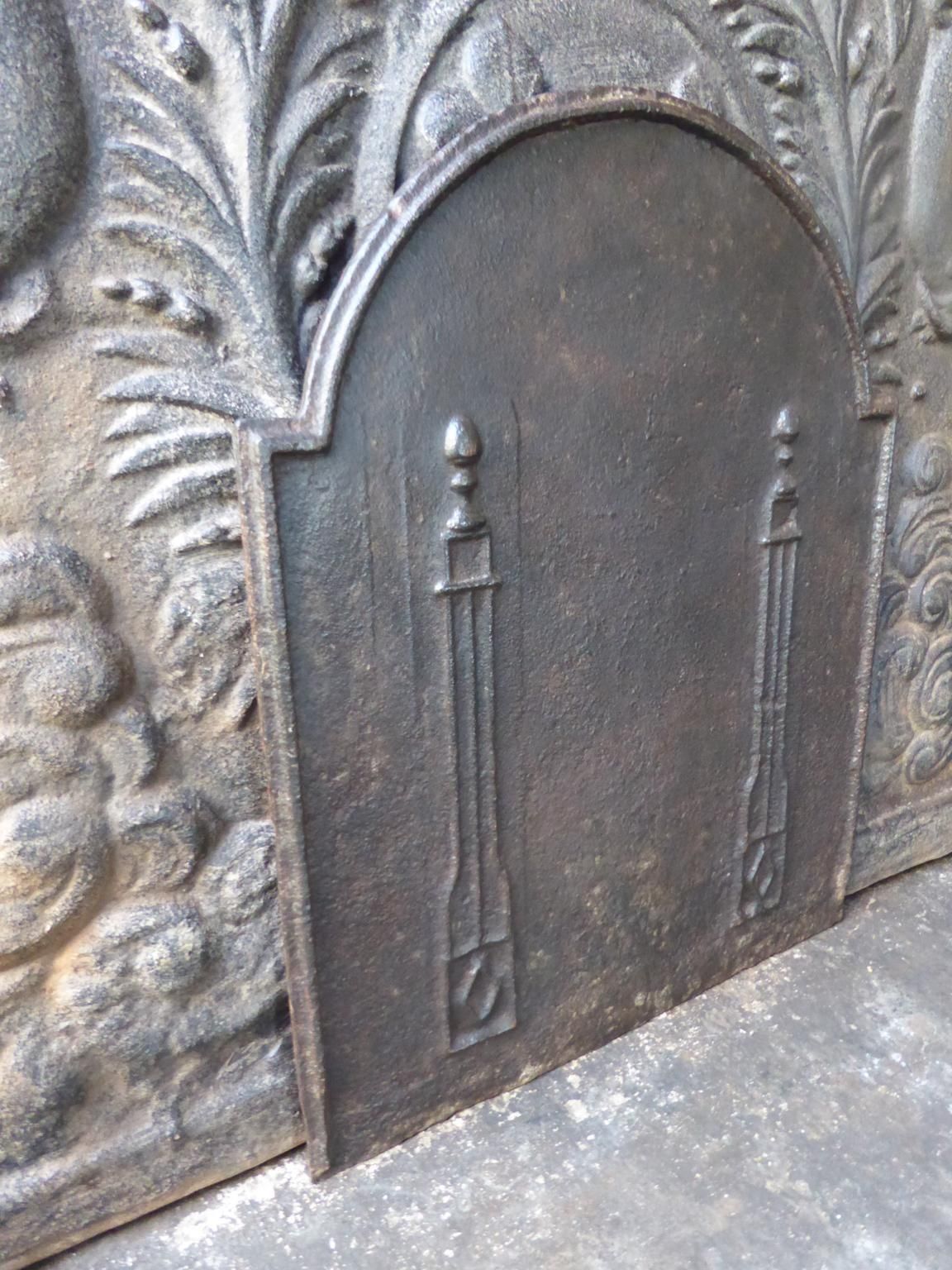 Antique French Neoclassical 'Pillars Of Freedom' Fireback / Backsplash, 19th C. photo vinterior