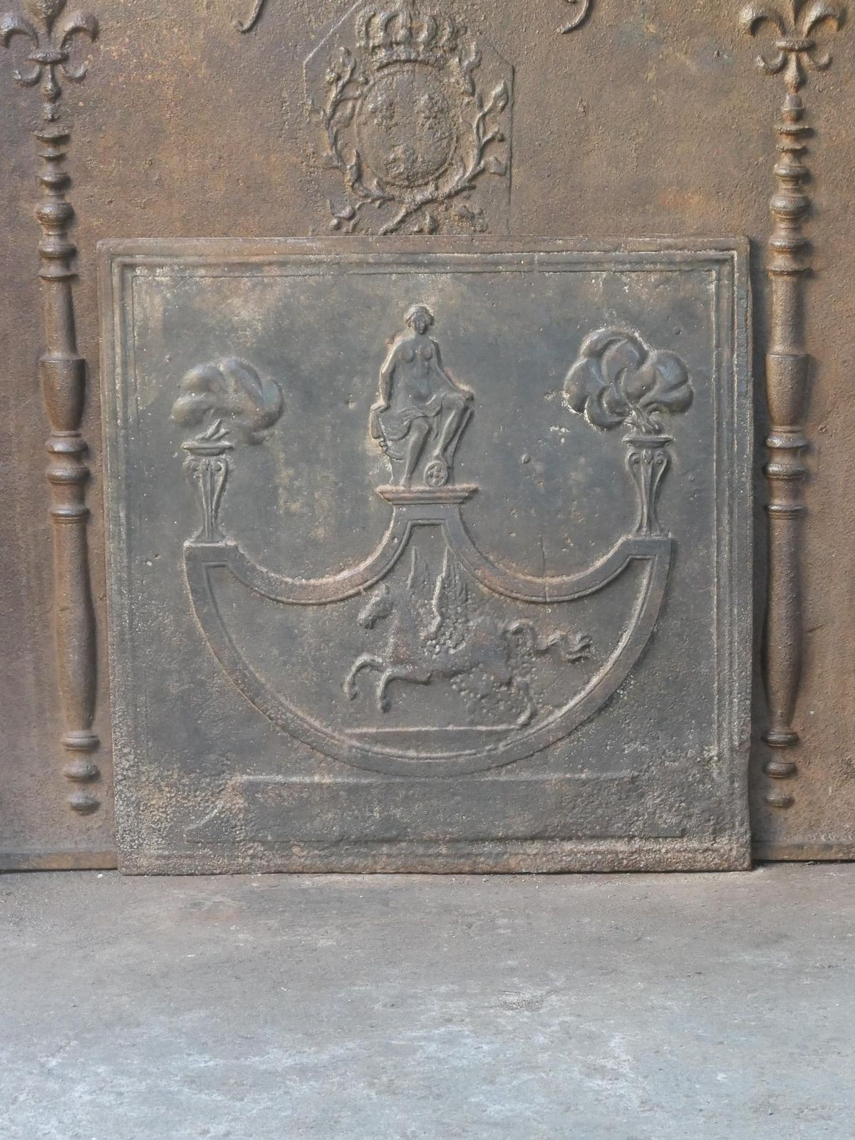 Antique French Neoclassical Period Fireback / Backsplash, 18th 19th C. photo furniture