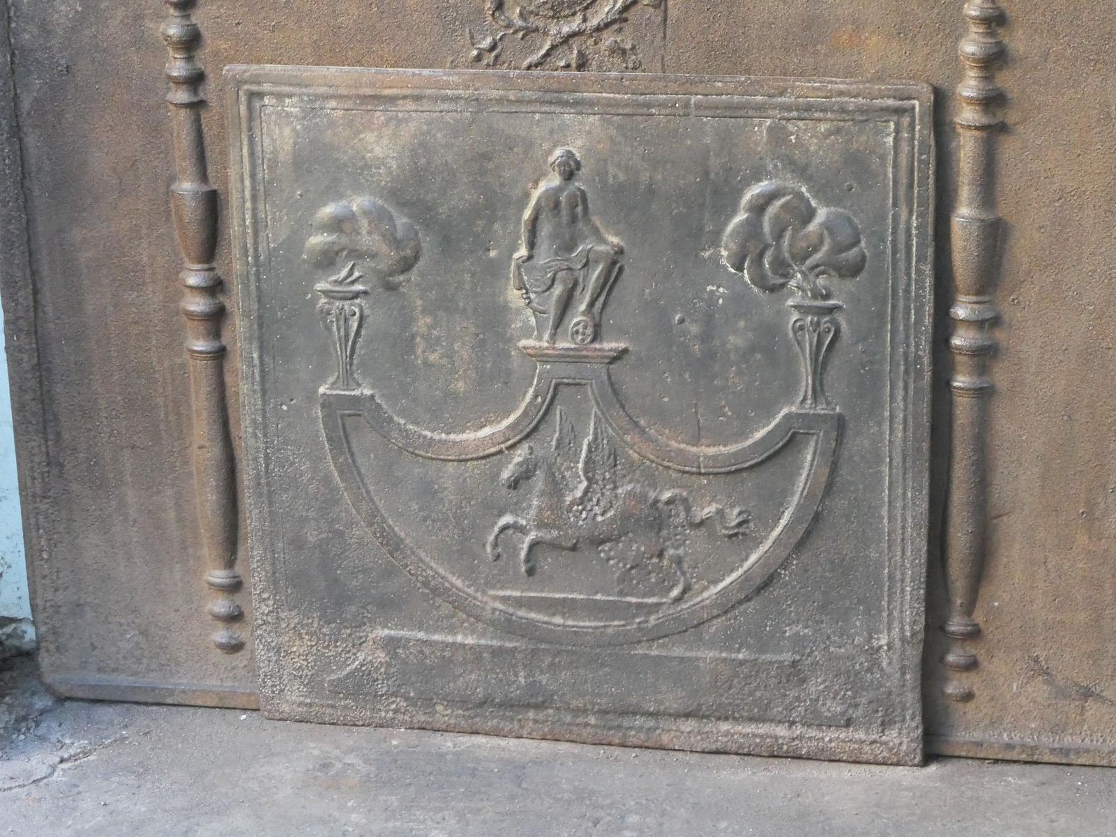 Antique French Neoclassical Period Fireback / Backsplash, 18th 19th C. photo Home Fixtures