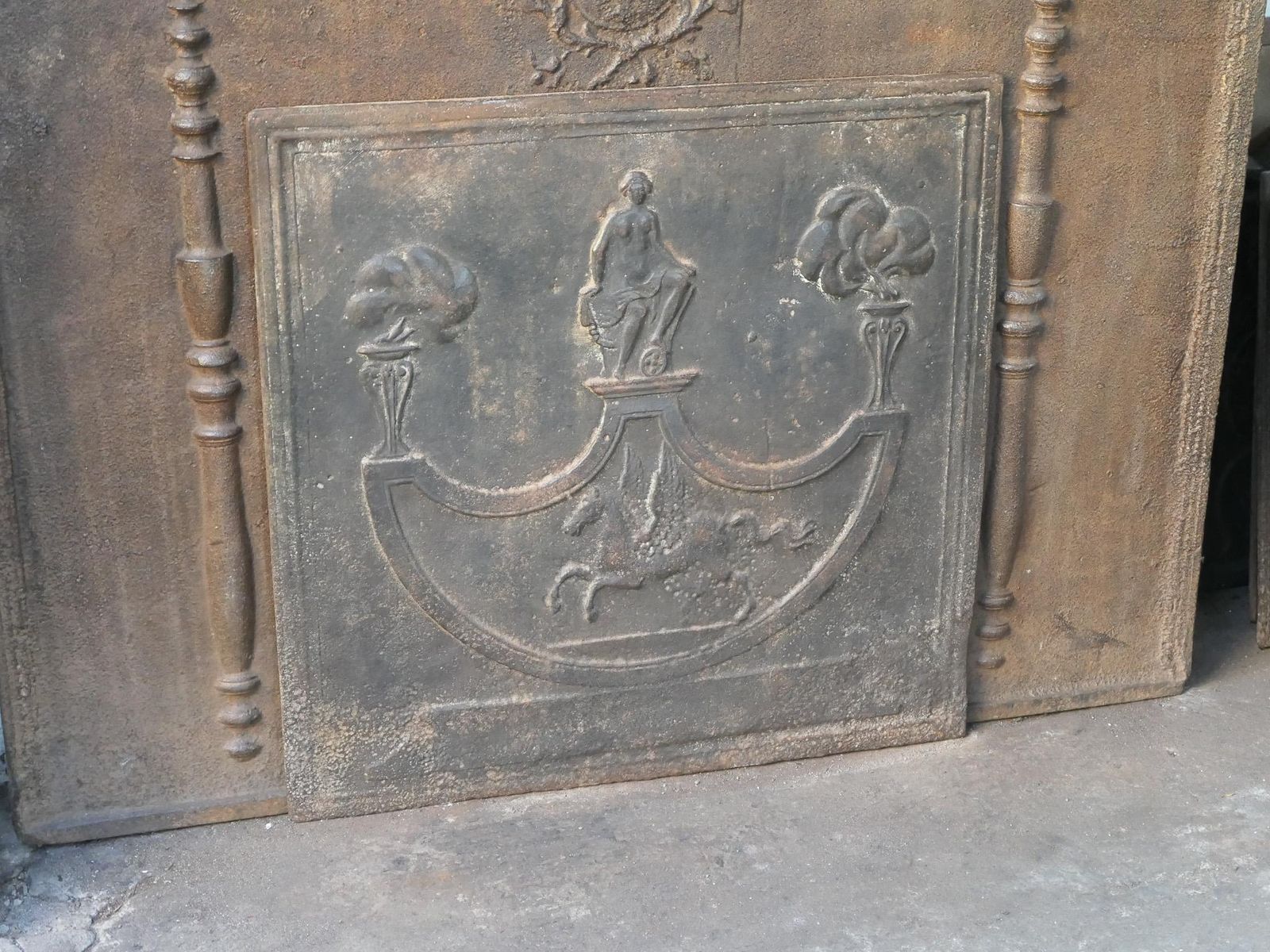 Antique French Neoclassical Period Fireback / Backsplash, 18th 19th C. photo 405.0