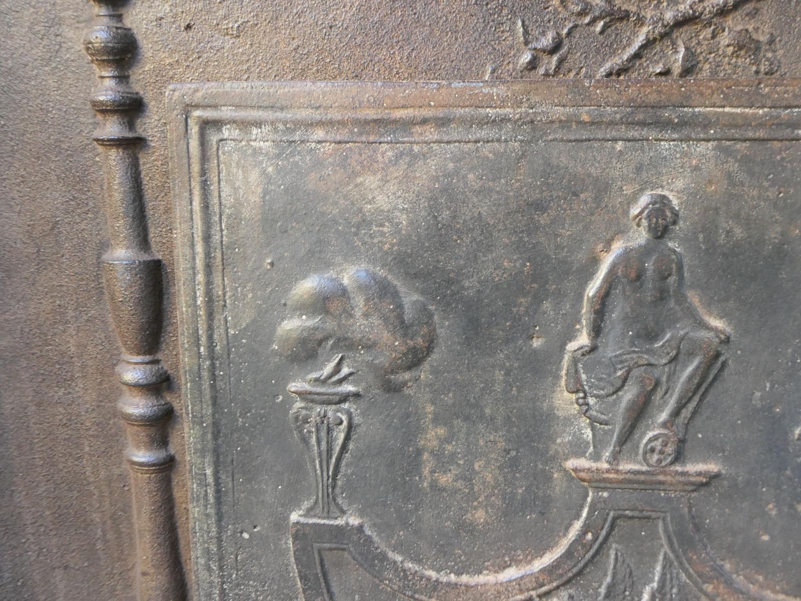 photo furniture Antique French Neoclassical Period Fireback / Backsplash, 18th 19th C.