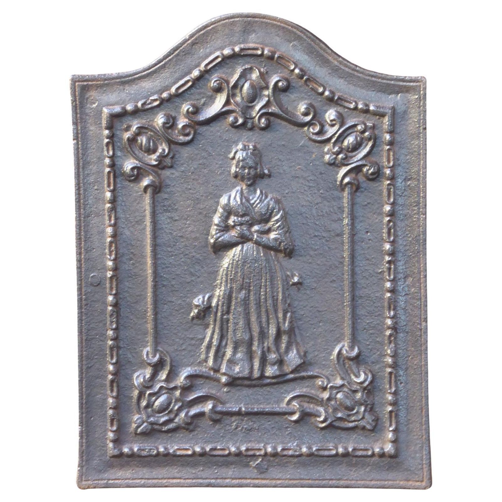 Antique French Napoleon III 'Woman' Fireback / Backsplash, 19th Century