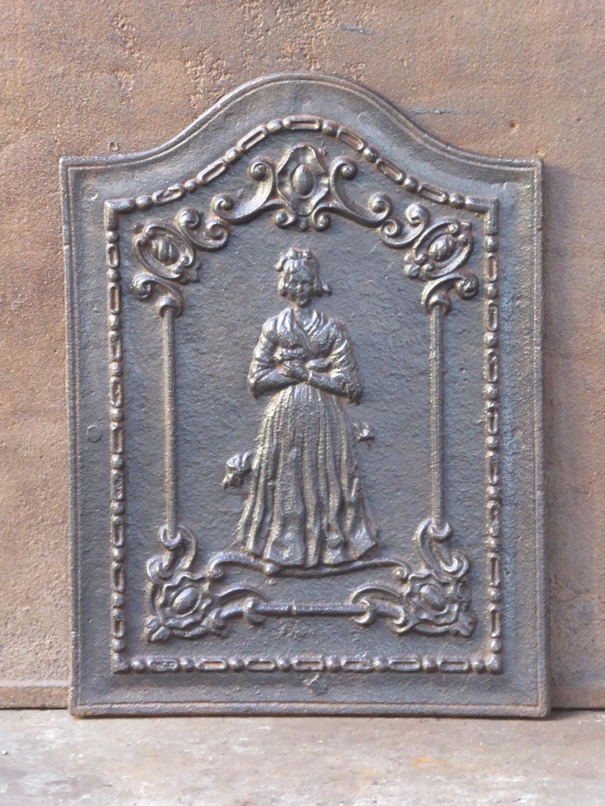 Antique French Napoleon III 'Woman' Fireback / Backsplash, 19th Century photo for sale