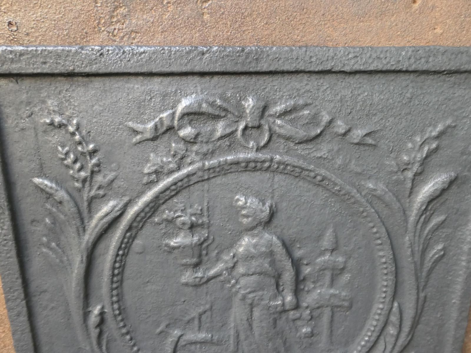 Antique French 'Gardening' Fireback / Backsplash, 18th   19th Century photo buy