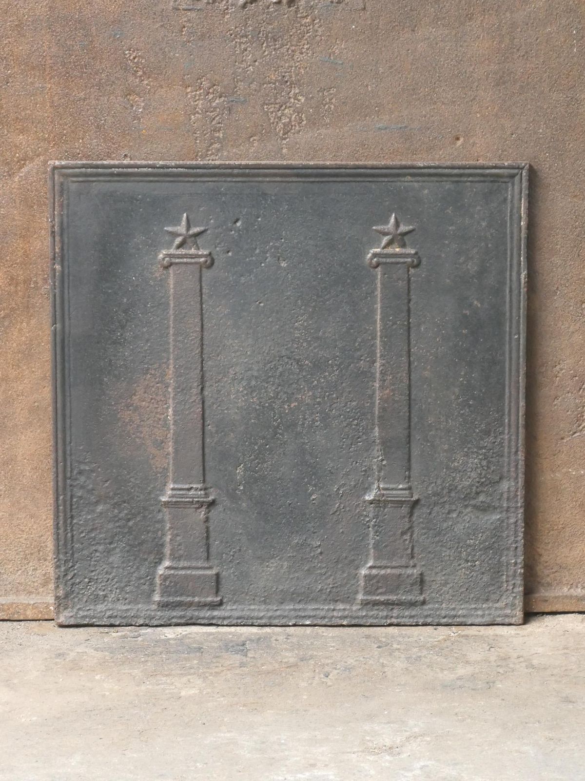Antique French 'Pillars Of Freedom' Fireback / Backsplash, 18th   19th C. photo Home Fixtures