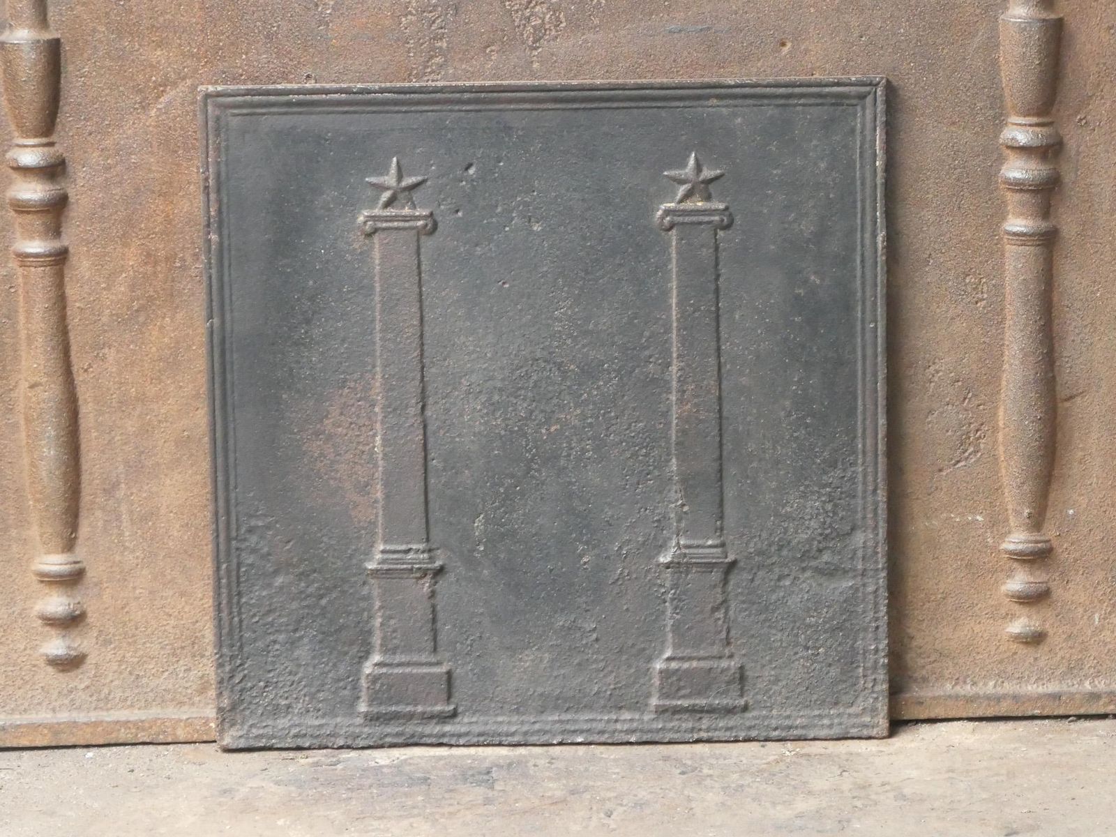 Antique French 'Pillars Of Freedom' Fireback / Backsplash, 18th   19th C. photo 337.0