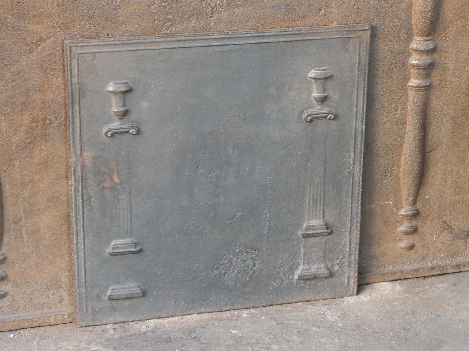 Antique French 'Pillars Of Freedom' Fireback / Backsplash, 18th   19th C. photo buy