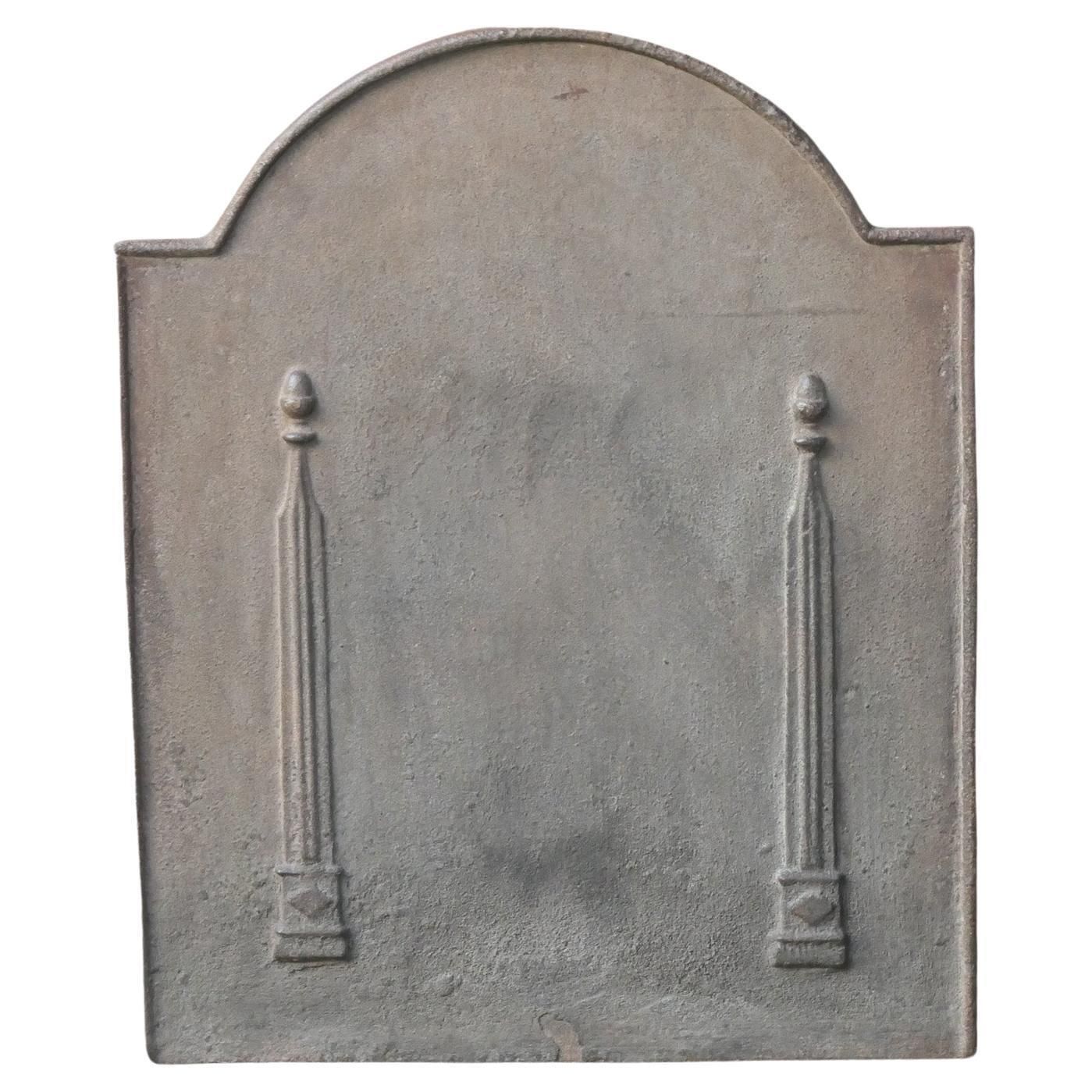 Antique French 'Pillars Of Freedom' Fireback / Backsplash, 18th   19th C.